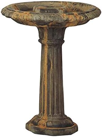 Large Column Birdbath - 30" Tall x 22" Dia- Rust