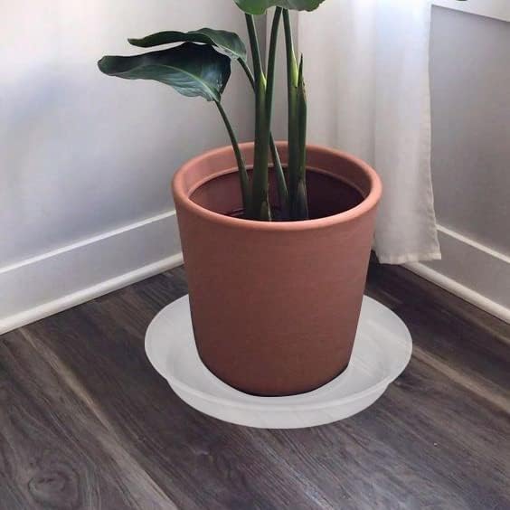 6 Pack Plant Saucer Tray, 4 5 6 8 10 12 13 15 17 19 inch Plant Saucers, Heavy Duty Plastic Plant Drip Trays for Indoors, Flower Plant Water Tray, Plant Trays for Pots Base (6 inch, Clear)