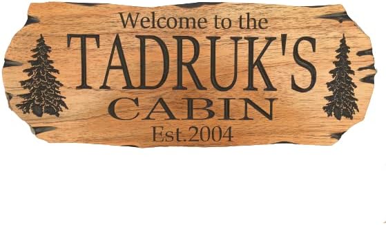 Personalized cabin sign Outdoor Sign Rustic Welcome Rustic Decor Family Wooden Sign