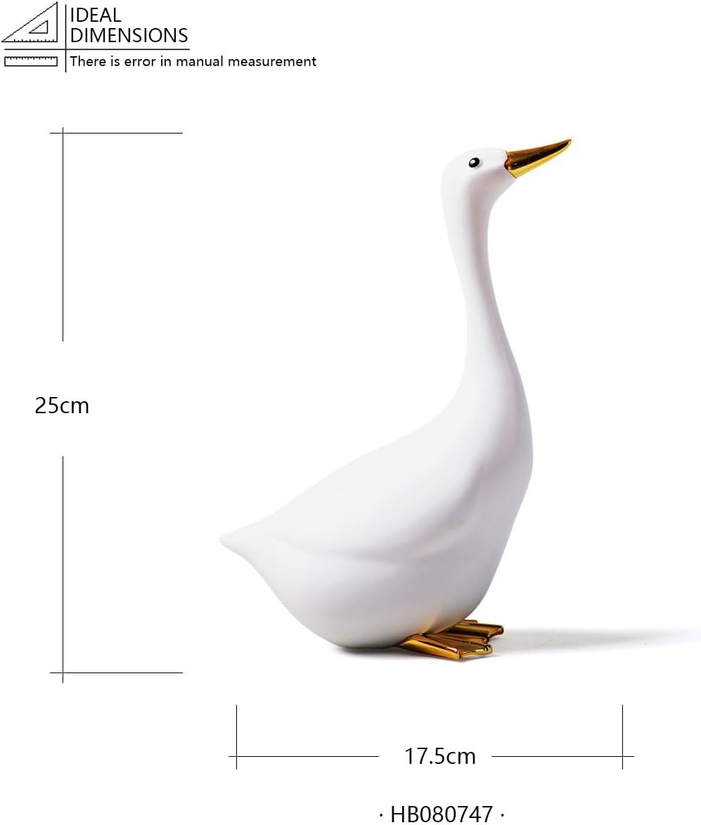 Duck Decor Figurine Animal Statue Gifts Modern Sculpture Ornament Polyresin Arts 9.8 inch