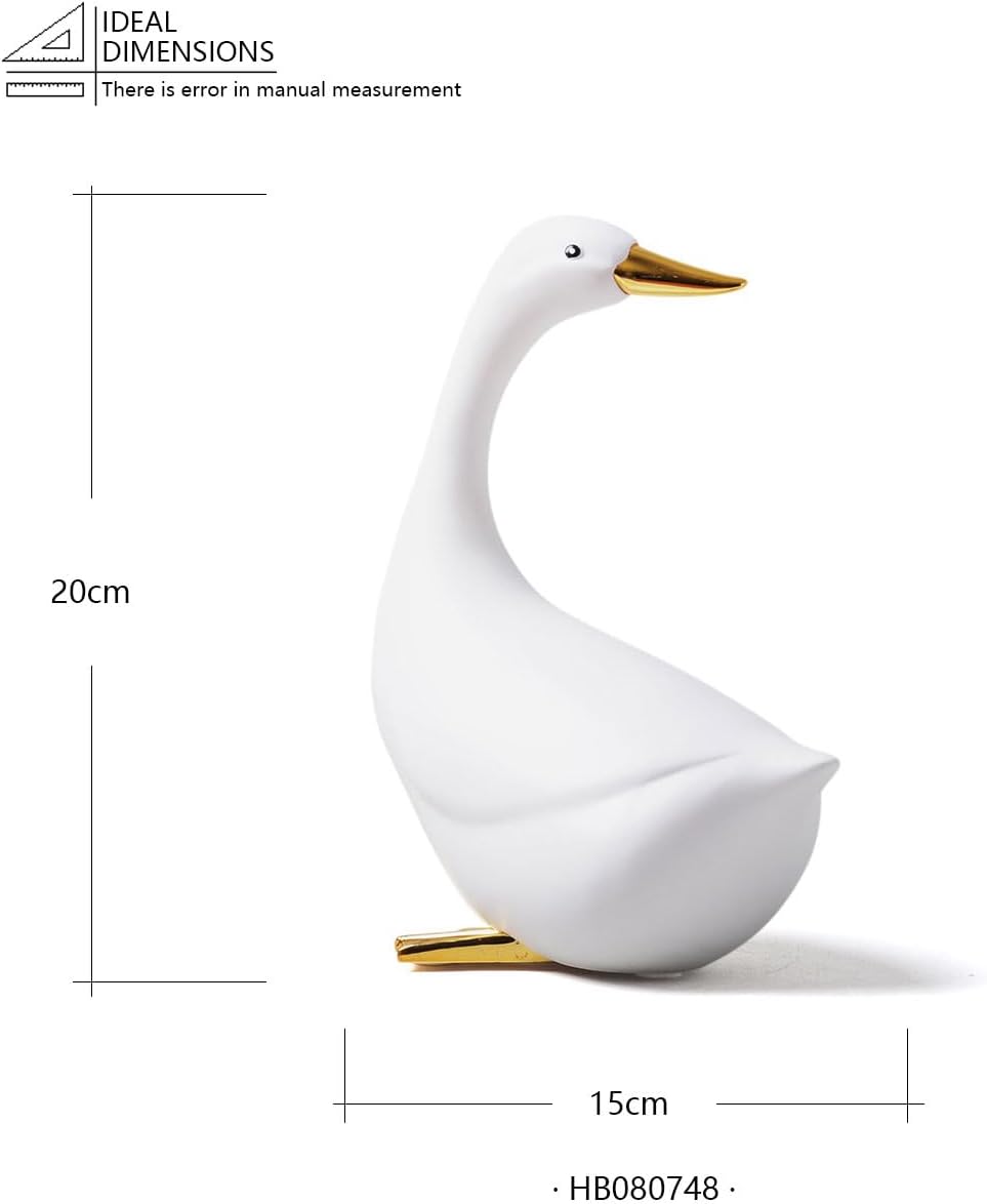 Duck Decor Figurine Animal Statue Gifts Modern Sculpture Ornament Polyresin Arts 7.9 inch