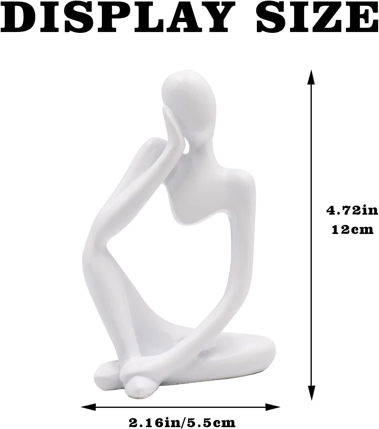 Thinker Statues and Sculptures, Resin Thinker Statue Ornaments, Abstract Style Sculptures, Housewarming Gifts, Housewarming Decorations, Living Room Dining Desk Decorations (White Right, Small)
