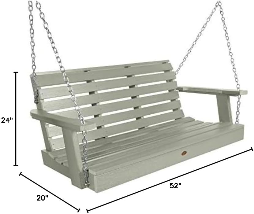 Highwood Weatherly Porch Swing, 4 Feet, Eucalyptus