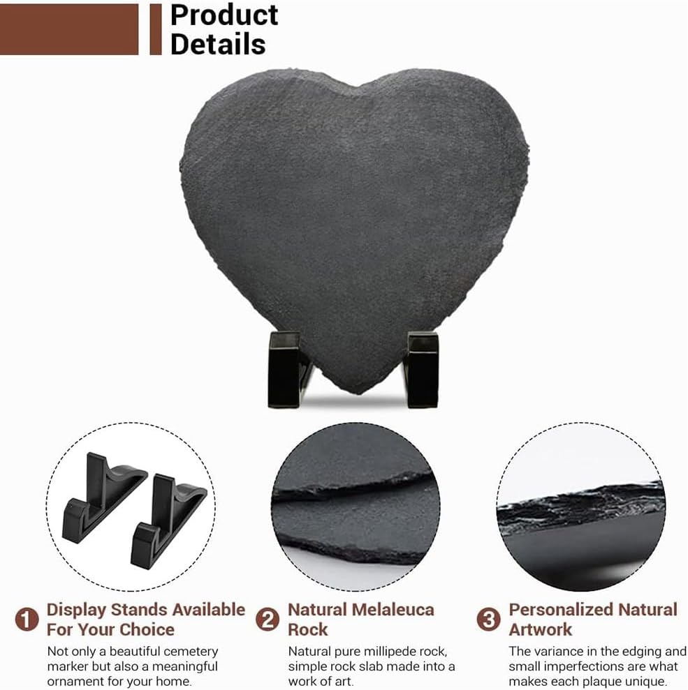 Custom Decorative Garden Stones Personalize with Any Message and Pattern, Desgin Heart Shaped Memorial Stones Welcome Stones 6x6 for Housewarming,Memorial Gifts and Special Day Gifts