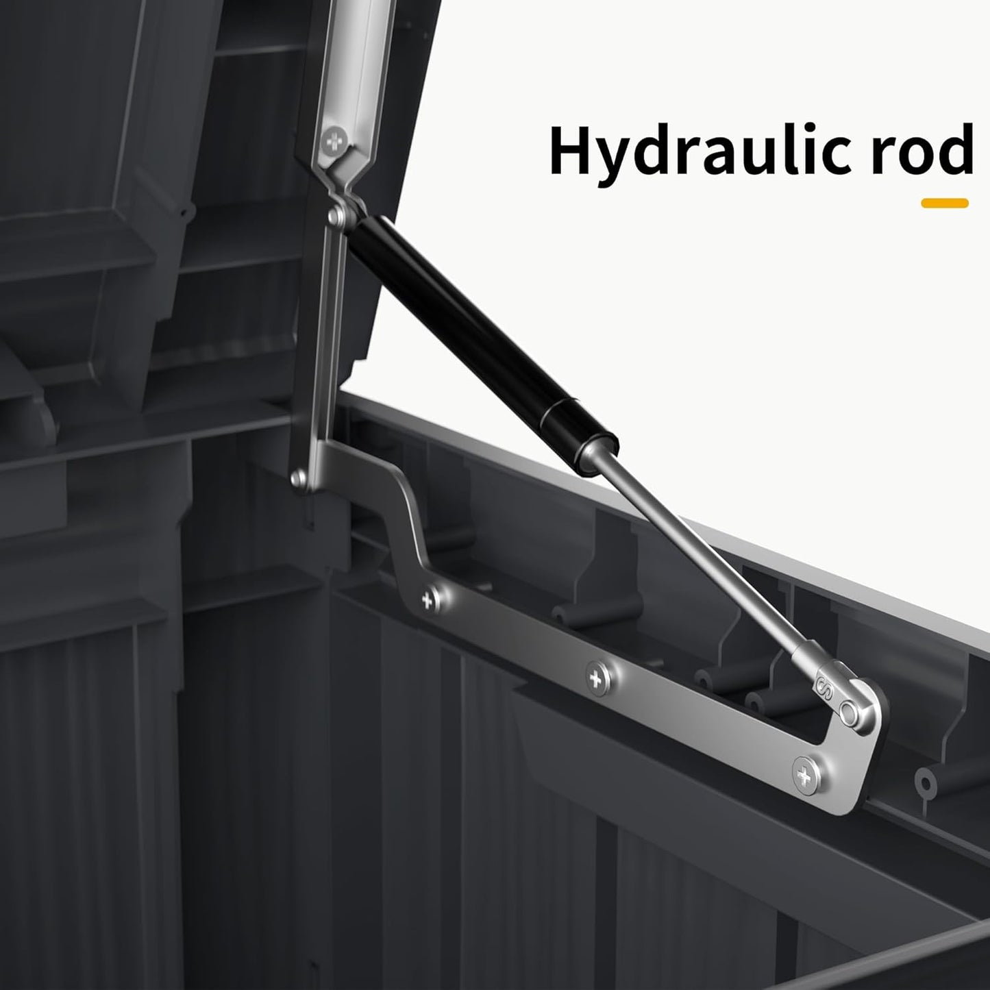 85 Gallon Deck Box Waterproof, Outdoor Storage Box Lockable for Patio Cushions, Garden Tools Accessories with Hydraulic Rod, UV-Resistant and Durable for Patio, Garden Use