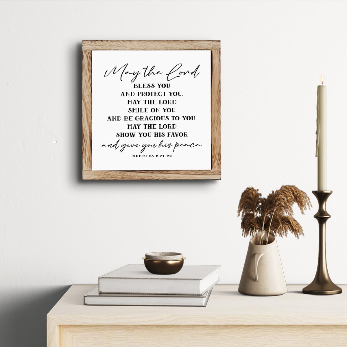 SUSZDOU Scripture Sign, May the Lord Bless You and Protect You Sign, Wooden Plaques Box Signs, Blessing Sign, Christian Home Decor, Christian Gift, Bible Verse Decor Sign, Numbers 6:24-26 Sign