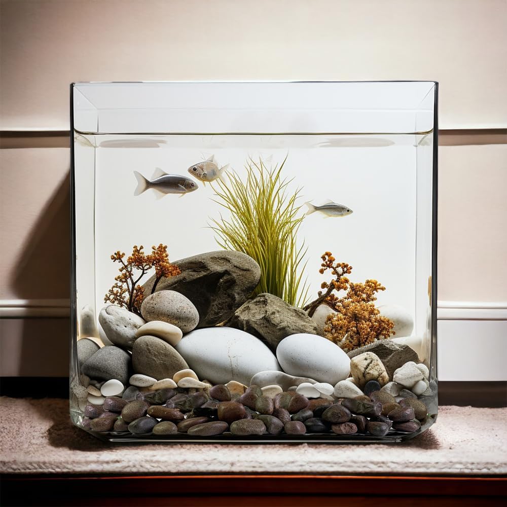 HappyFiller Natural Decorative Red Pebbles Polished Gravel Rocks Stones for Aquarium,Fish Turtle Tank,Outdoor Indoor Plants Top Dressing,Succulents Soil Cover,Garden Landscaping,18 LB