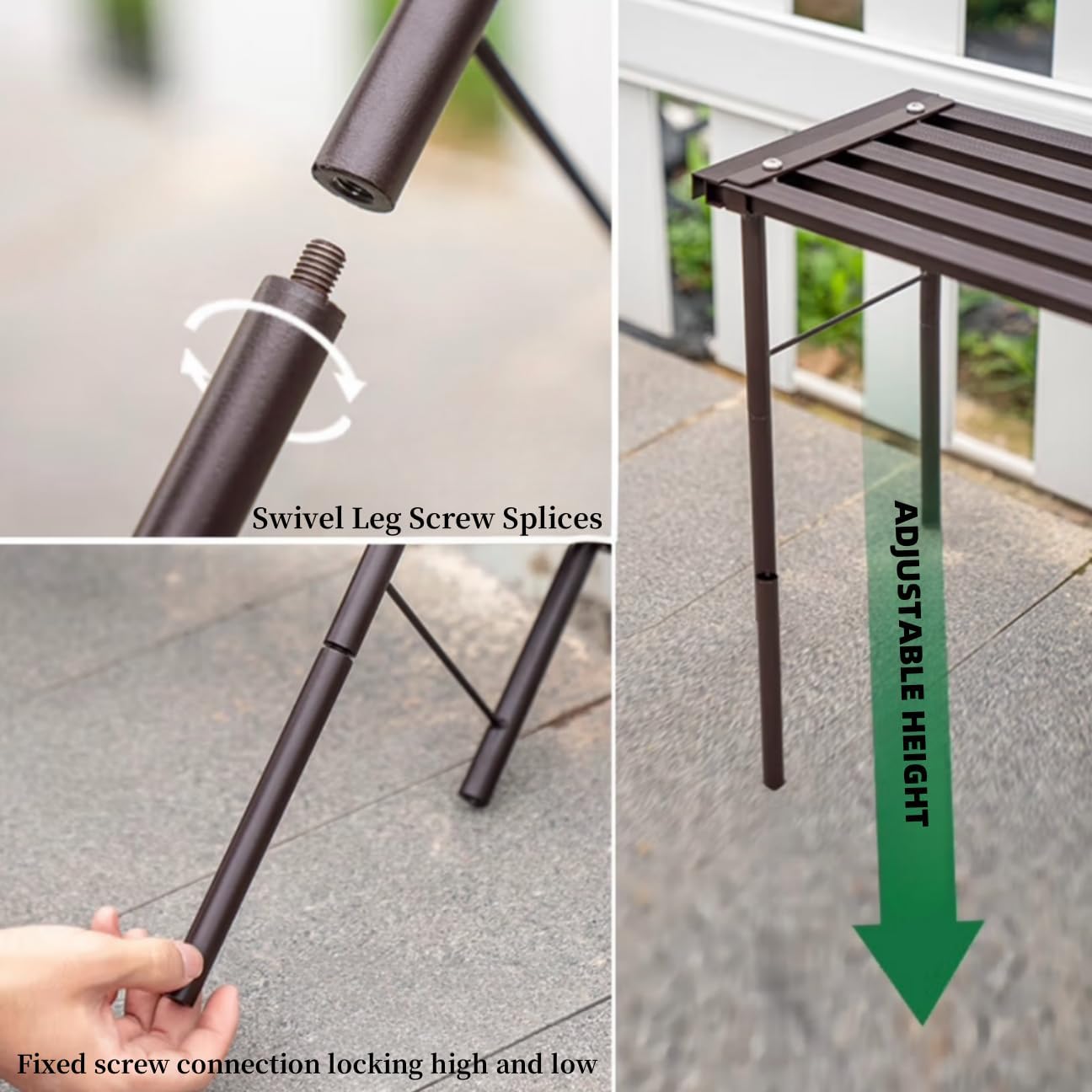 Metal Plant Stand, Rust-proof Aluminum Flower Pot Stand, Plants Display Stands Decoration Racks for Living Room Balconies and Gardens (120 Ebony)