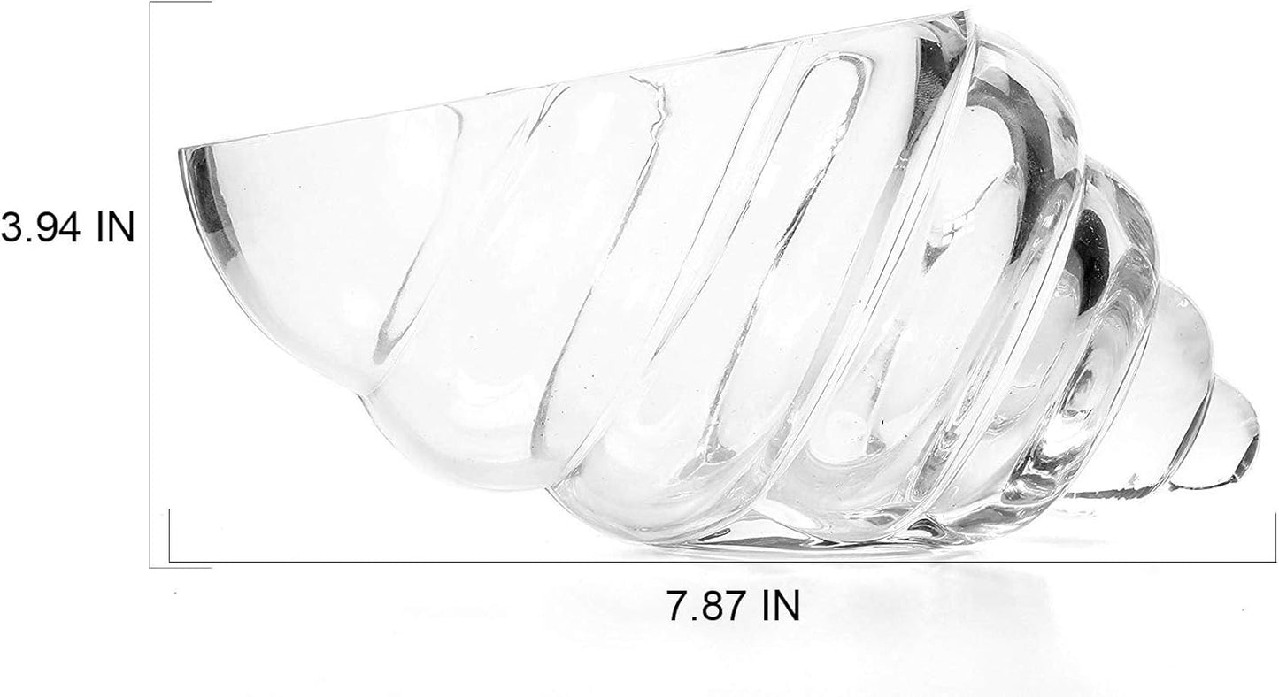 Hosley Glass Shell Vase 8 Inches Long Ideal Gift for Weddings Spa Aromatherapy Floral Arrangements Bowl for Orbs DIY Craft Projects LED Votive Candle Gardens O9