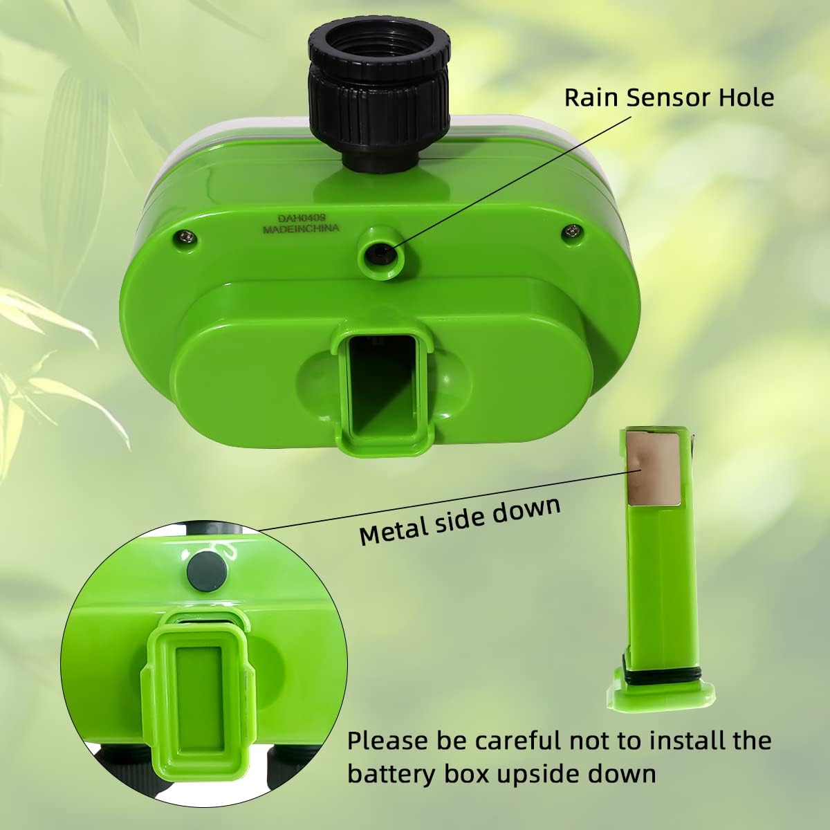 2 Outlet Garden Digital Electronic Water Timer Irrigation Controller for Garden Yard, Green