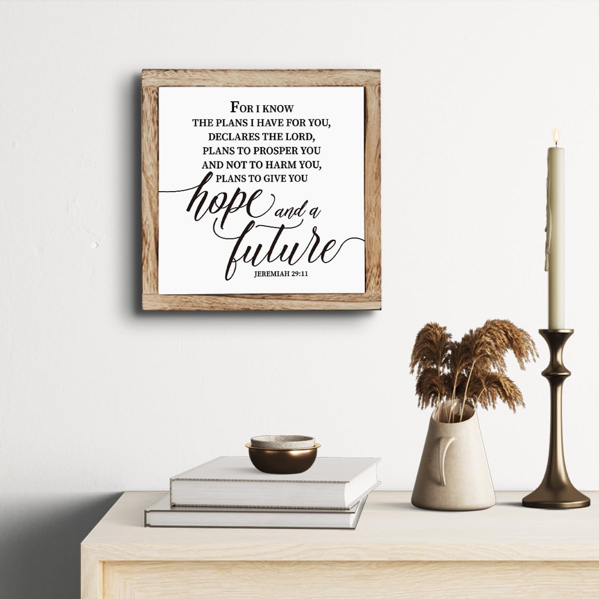 Scripture Sign, For I Know the Plans I Have for You Sign, Jeremiah 29:11 Sign, Wooden Plaques Box Signs, Inspirational Christian Sign, Bible Verse Decor, Religious Artwork for Home Decor, Office Decor