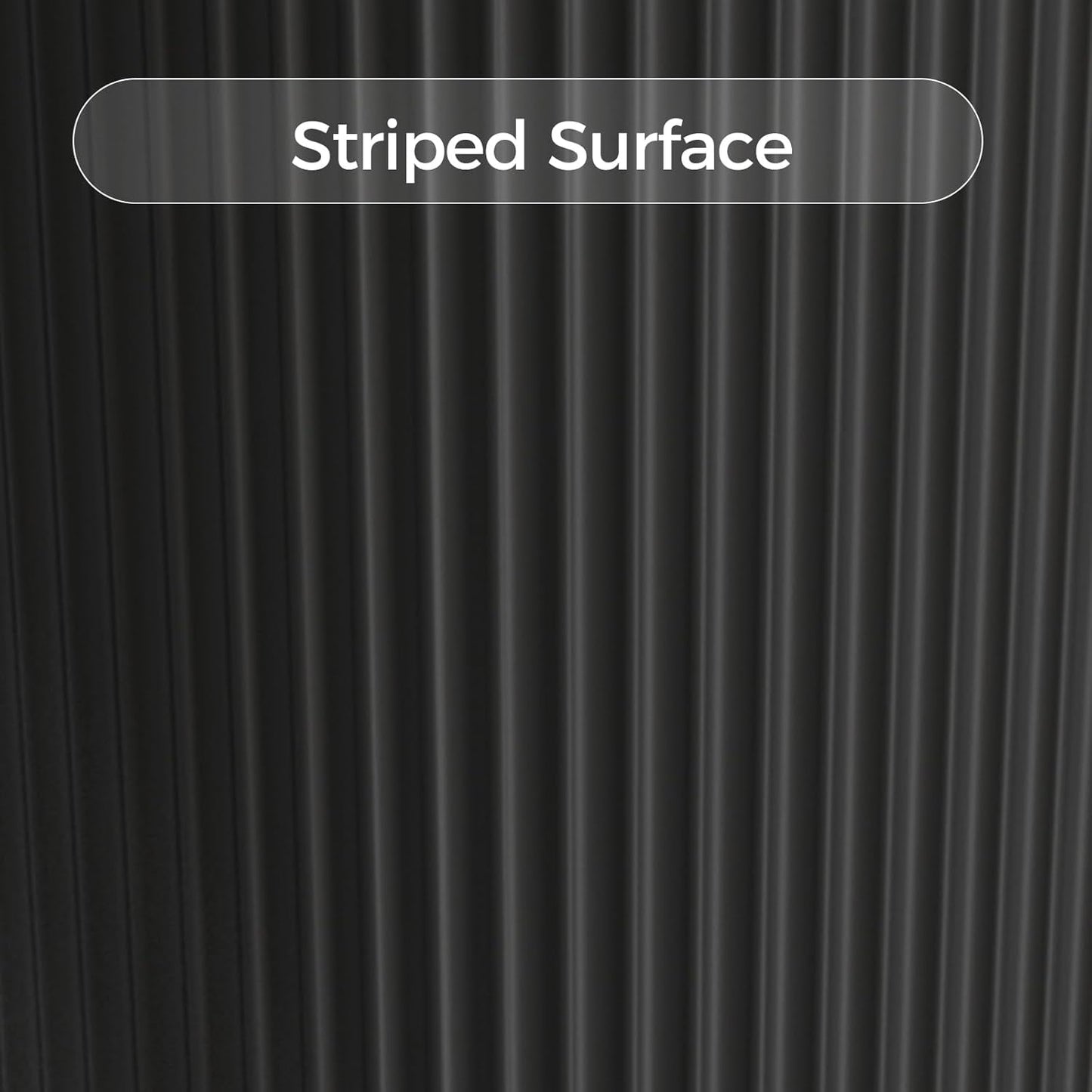 23.6" Tall Outdoor Planters, Set of 2 Large Plastic Flower Pots for Indoor & Outdoor Use, Modern Striped Decorative Garden Planters with Drainage Holes for Patio, Porch, Balcony, Black