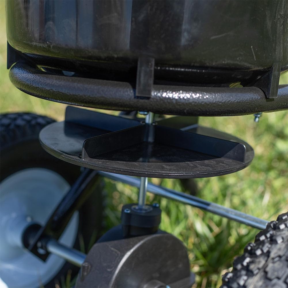 Titan Attachments 50 lb Professional Fertilizer Push Broadcast Spreader, Spreads 10 to 12 FT, Lawn Care and Ice Melter, Yard Tool