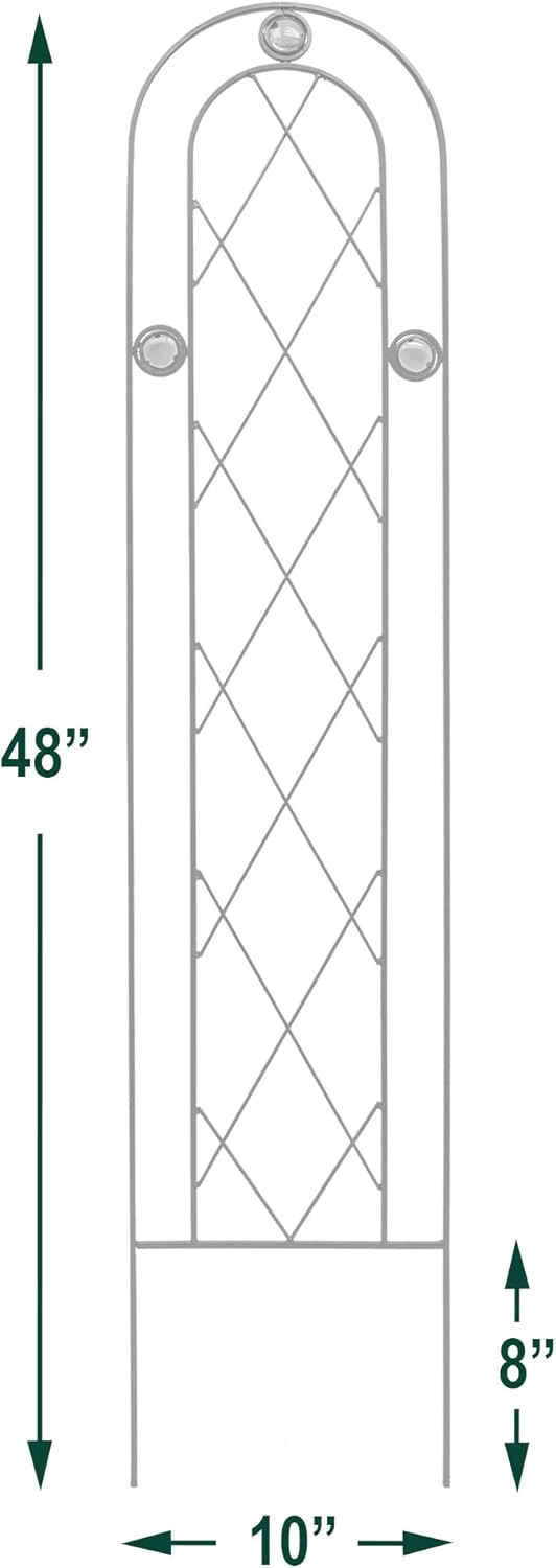 TR01 4' x 10" Arched Garden Trellis, Black