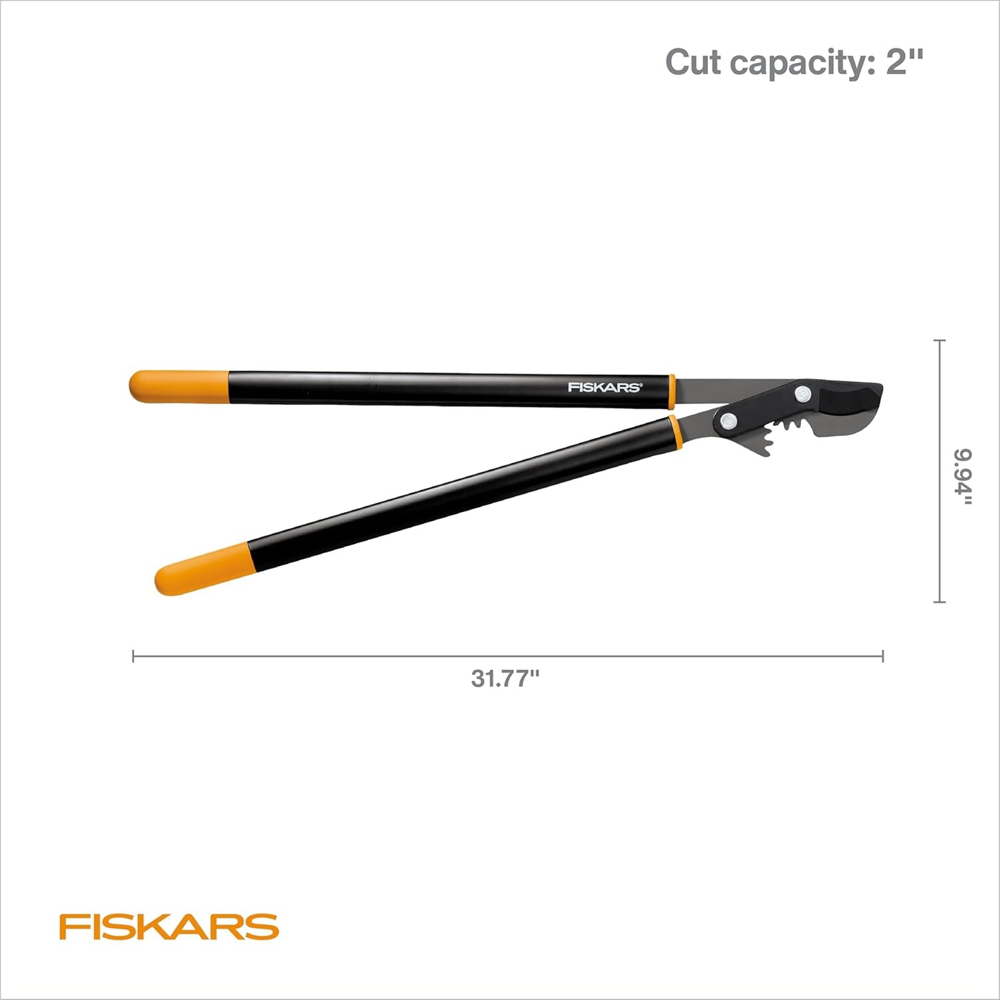 Fiskars 32-Inch PowerGear Loppers for Tree Trimming, Heavy-Duty, Sharp Bypass Steel Blade Tree Branch Cutter up to 2-Inch Diameter Cut Capacity, Hand Loppers