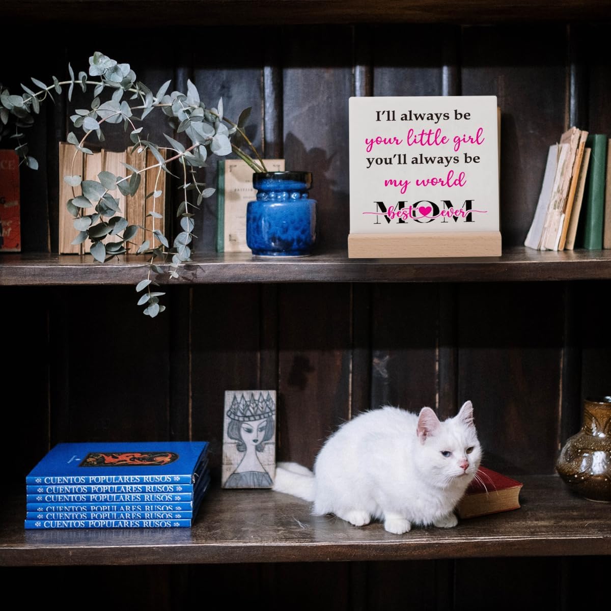 Valentines Day Gifts for Mom from Daughter Son, Mom Birthday Gifts for Mother, Mothers Day Gifts Thank You Mom Gifts for Mother in Law Stepmother Bonus Mom Single Mom, Best Mom Ever Decoration Plaque