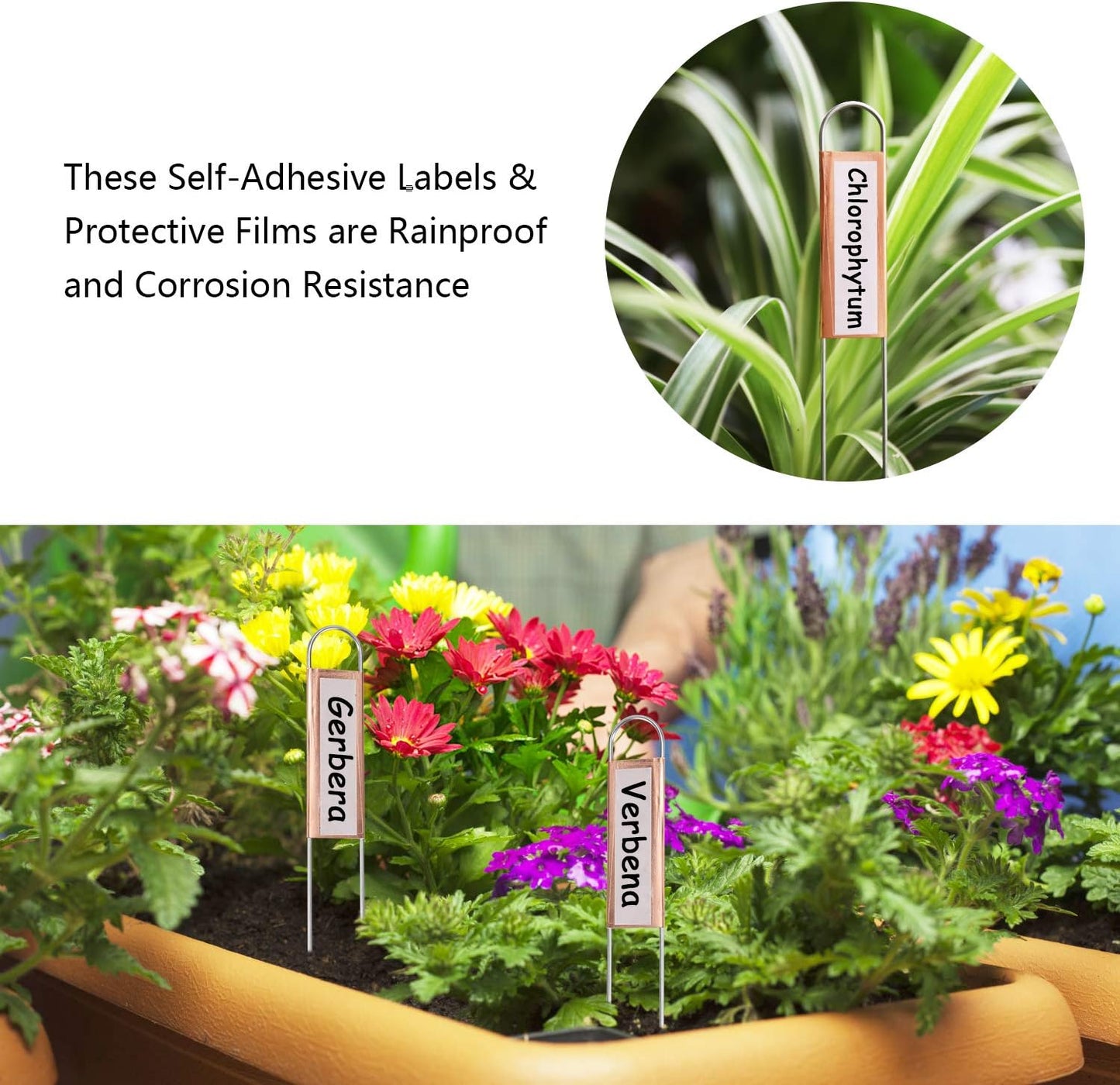 25PCS Copper Metal Plant Tags Plant Labels with 50Pcs Labels, Rainproof PET Film & Permanent Pen, 8" Weatherproof Banner Garden Markers, Marking Protection Seedling Signs Nursery Tags