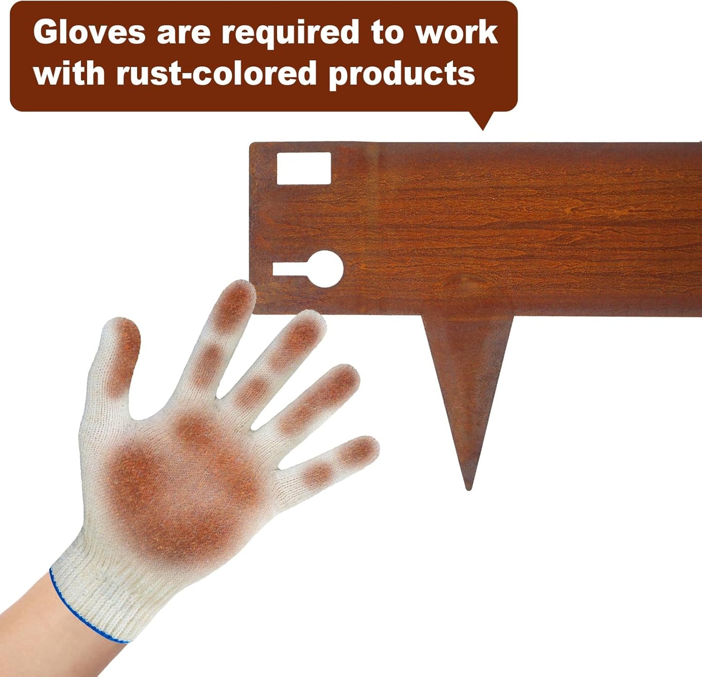 42 Inch Cor-Ten Steel Landscape Edging, 7.9 Inch Hammer in Metal Landscape Edging, Garden Edging for Lawn, Pathway, Yard