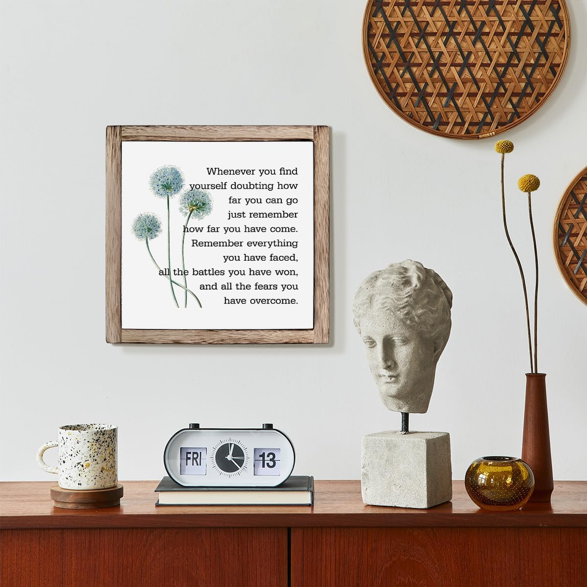 Inspirational Quote Wood Plaque Sign, Inspirational Wall Décor, Be Brave Sign, Whenever You Find Yourself... Boho Office Décor, Motivational Desk Décor, Quotes Wall Décor, Inspirational Gift 9.9inch