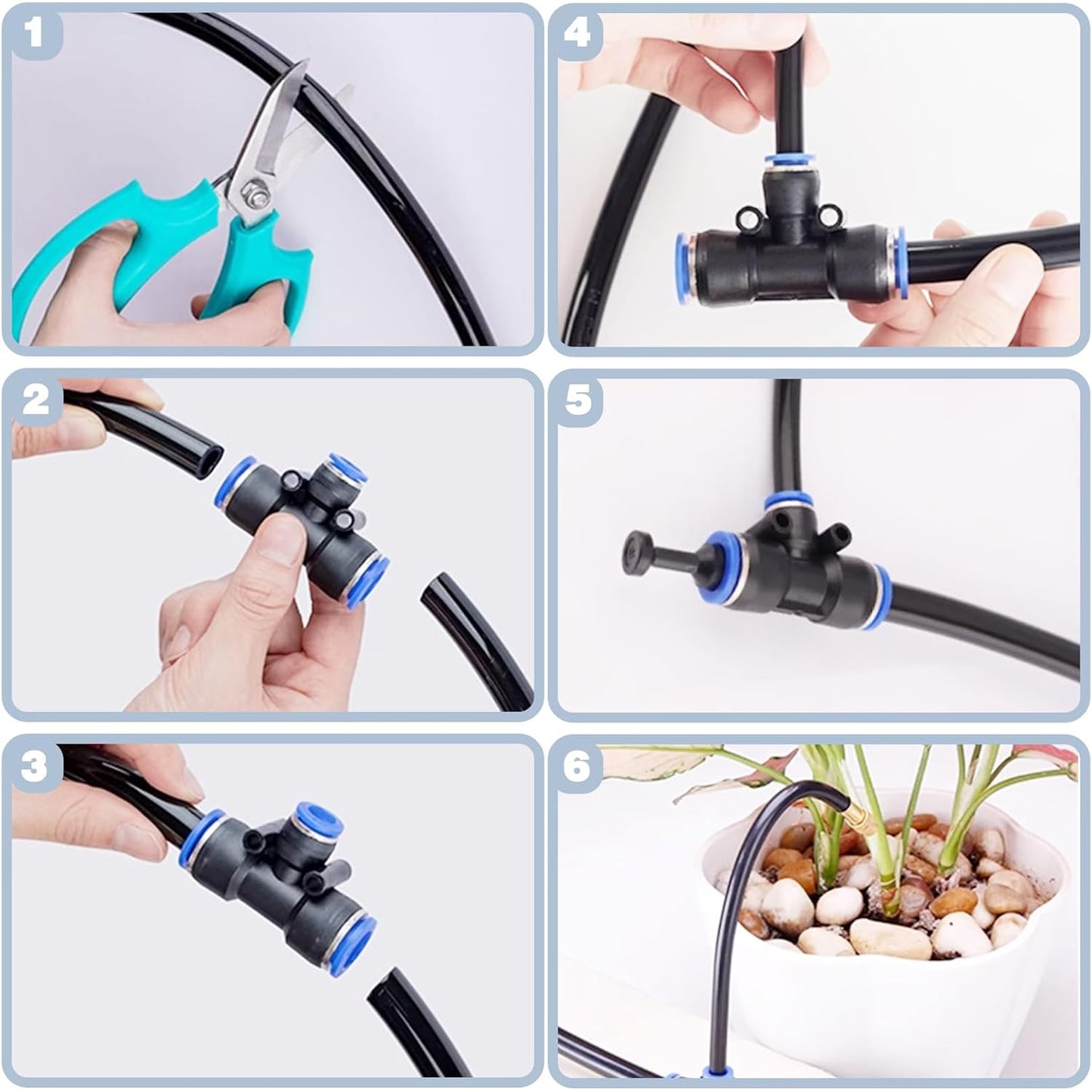 49.21Ft Drip Irrigation Kit Automatic Drip Irrigation System, 360° Bendable Garden Irrigation System, Garden Watering System Adjustable Bendable Nozzle Copper Sprayer System for Garden Yard
