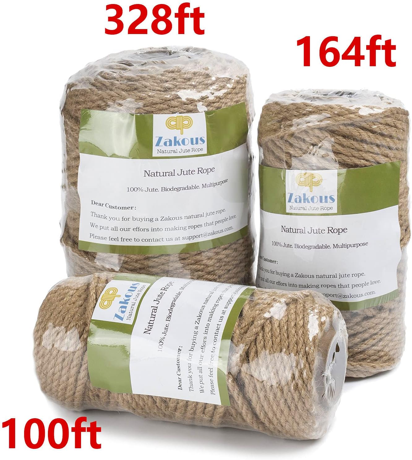 5mm Jute Twine, Large Roll of Natural Jute Rope 328 Feet, Heavy Duty and Thick Twine Hemp Rope for DIY Arts Crafts, Gardening, Bundling,Home Decorating, Cat Scratching Post
