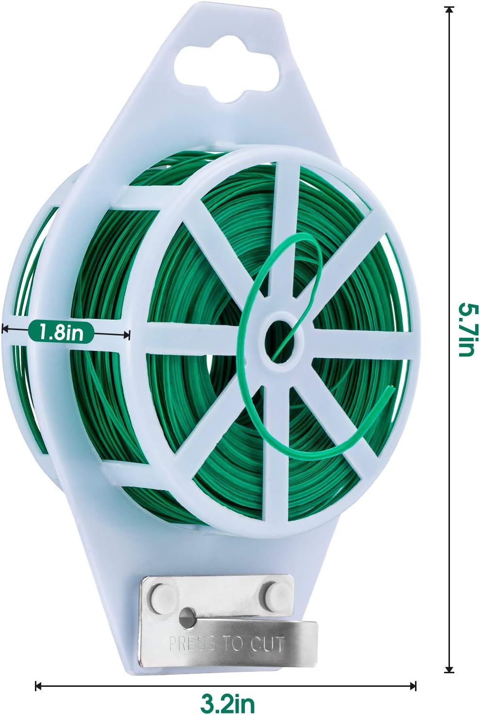 328 Feet (100m) Garden Plant Twist Tie with Cutter Reusable for Plants Growth and Care, Tie Wire Reel for Home and Office Cable Organization, Multifunctional Twist Ties (Green) Rool for Cord & Bag