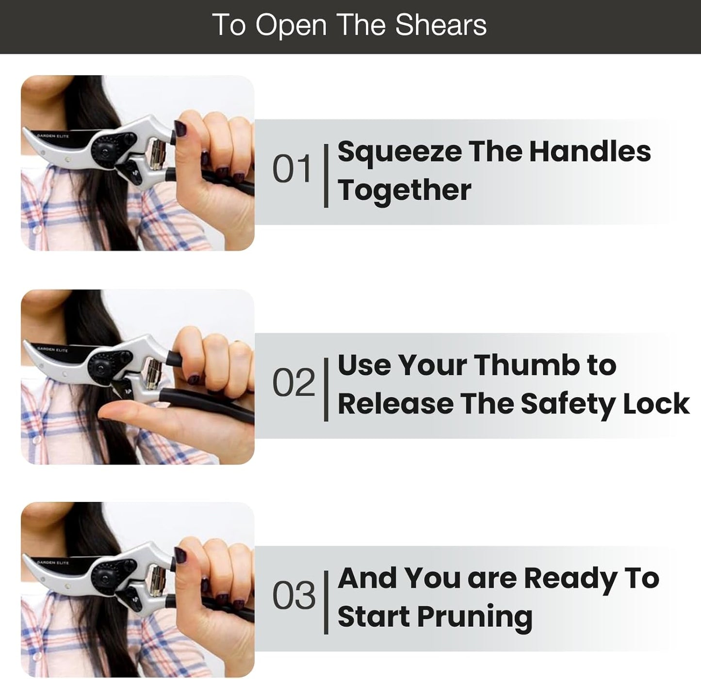 Razor Sharp Bypass Pruning Shears - Lifetime Replacement - Free Extra Blade, Spring & eBook - Japanese Steel - Premium Hand Pruners - Garden Shears - Garden Clippers - Secateurs with Ergonomic Handles