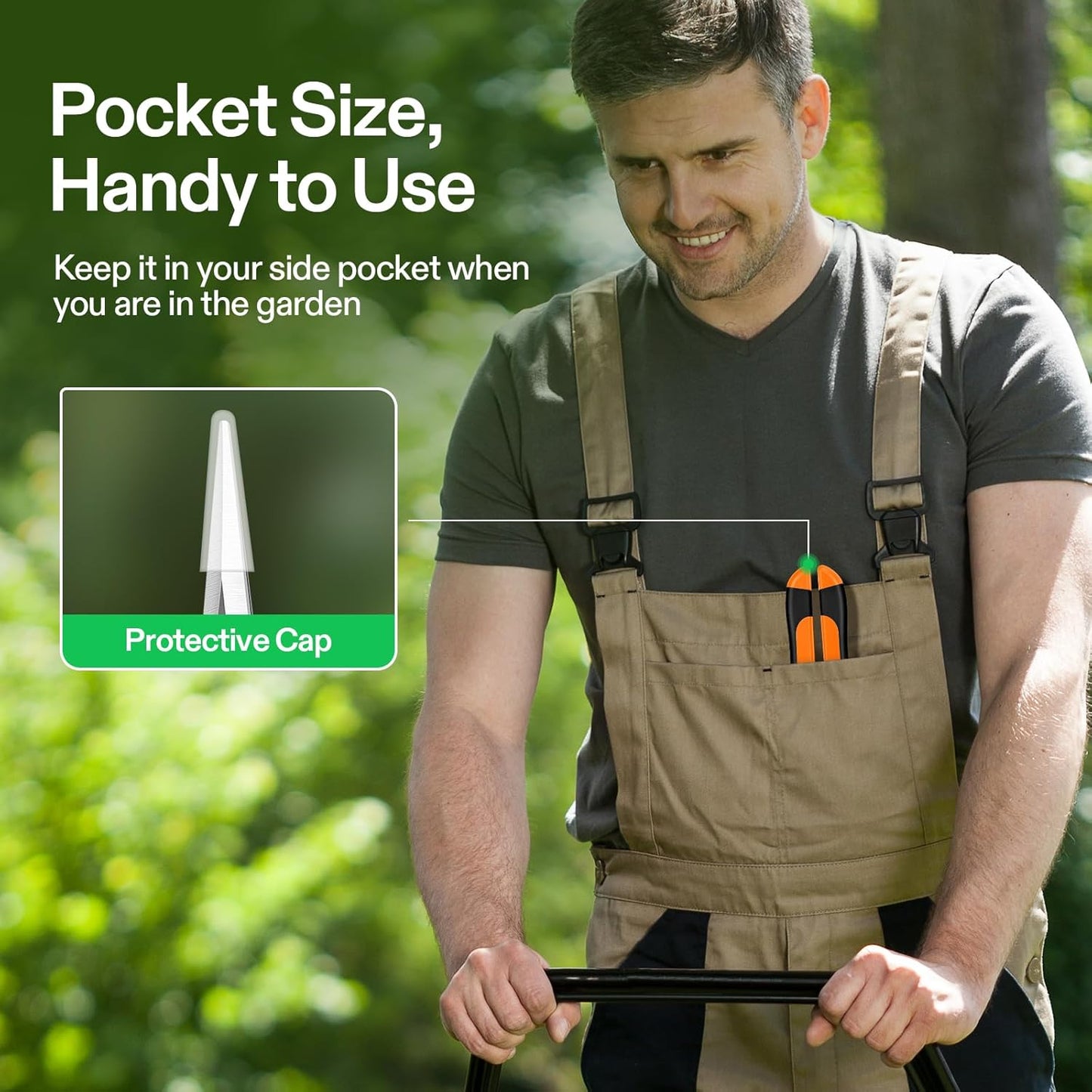 VIVOSUN 3-Pack 6.5 Inch Gardening Scissors Hand Pruner Pruning Shear with Straight Stainless Steel Blades Orange