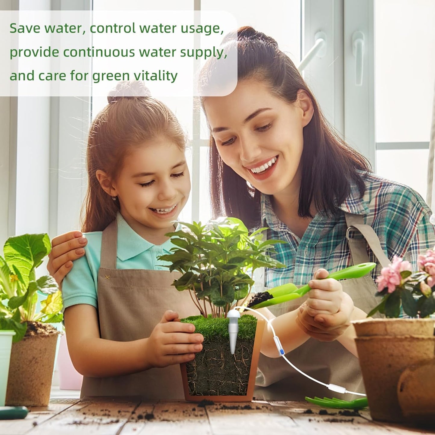 Plant Watering Seepage Devices, Insert into Soil, Self Watering Stakes for Indoor & Outdoor Plant, Automatic Irrigation (6 PCs)