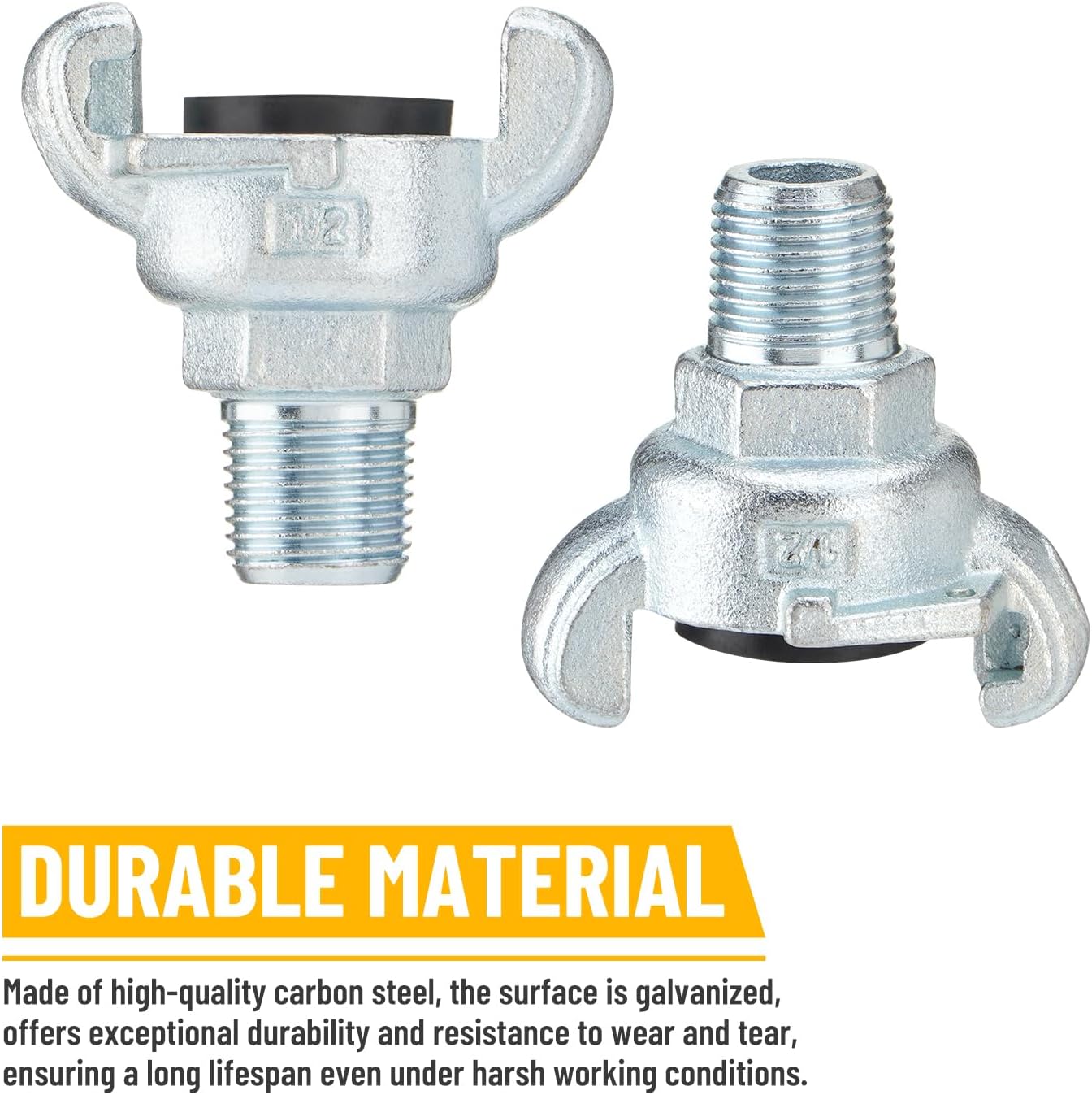 8PCS 1/2'' NPT Iron Air Hose Fitting, Universal Coupling Chicago Fitting 1/2'' for Male End, Female End