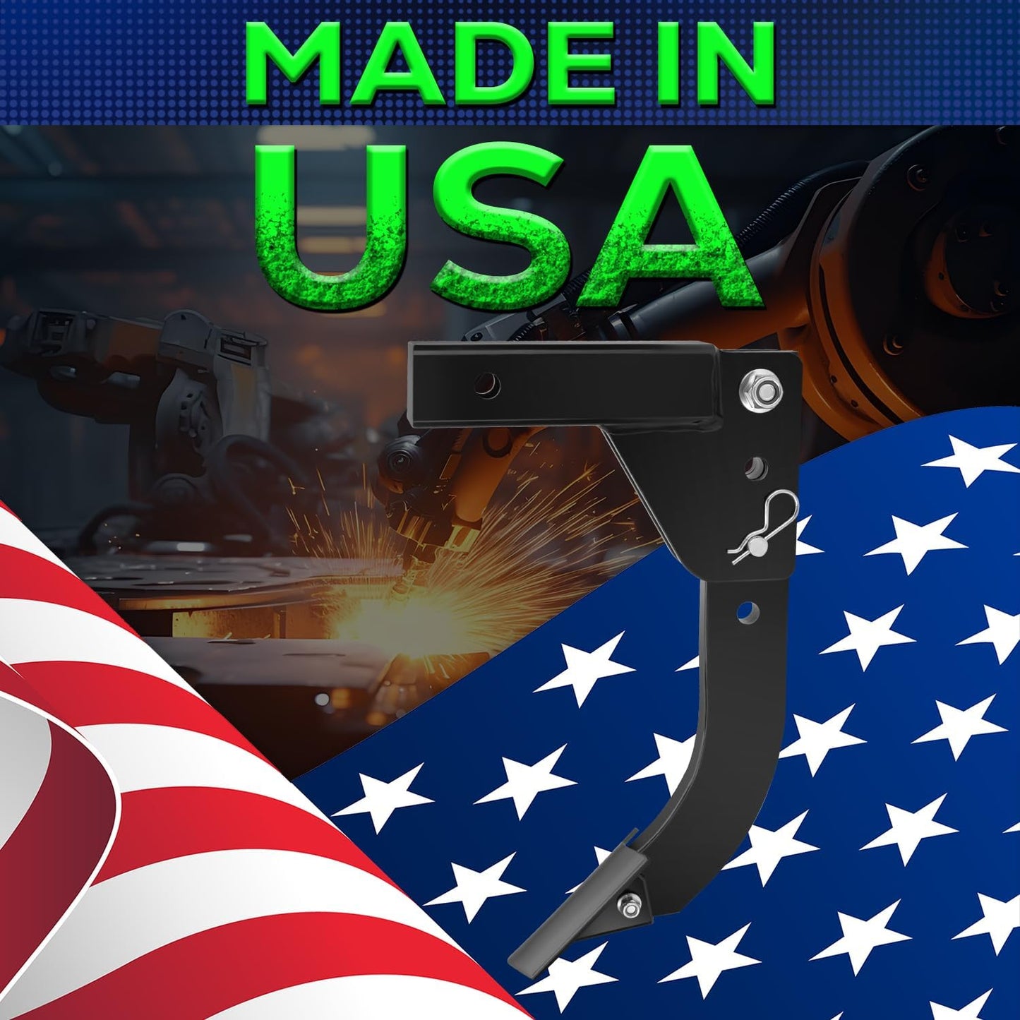 3 Point Trencher Ripper Attachment fit 2" Receivers, Hitch Mounted Ripper for Tractor Lawn Mower ATV UTV, Adjustable Subsoiler Plow with Replacement Plough Blade in Garden Farm Bury Pipes Sow Seeds