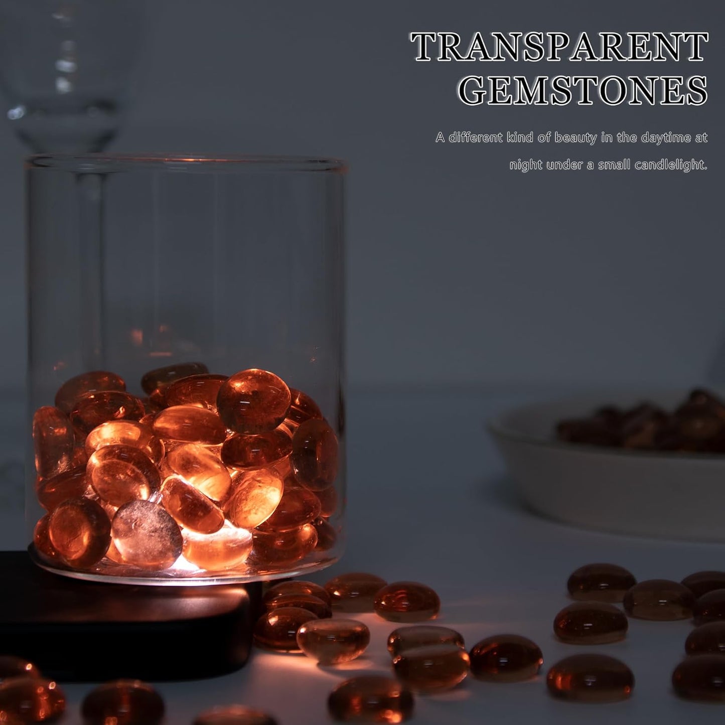 50PCS Mini Glass Gems,Pink Mancala Stones Flat Bottom Marble Beads for Home Decorative Art Craft Vase Filler(0.5"~0.7")