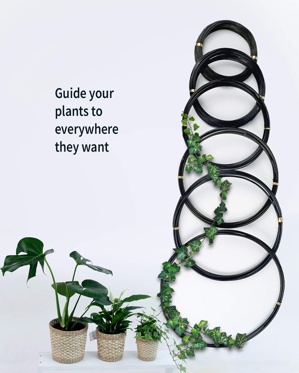 Bonsai Wire, 6 Sizes of 1mm, 1.5mm, 2mm, 2.5mm, 3mm, 4mm Black Aluminum Wire, Total 152 Feet Bonsai Tool Kit, 300 Grams Bonsai Tree Wire for Bonzai Trees Indoor by MoHern