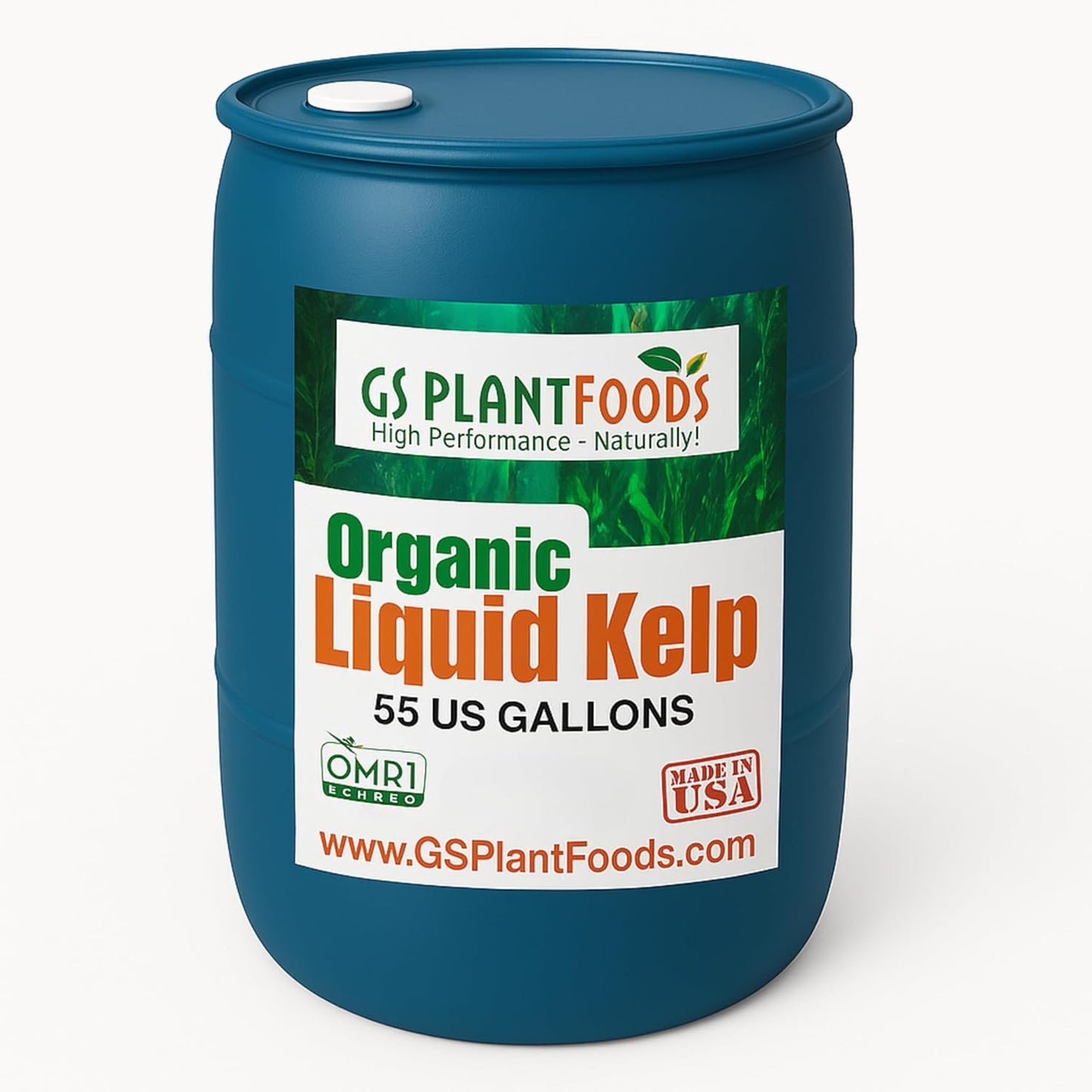 GS Plant Foods Liquid Kelp Fertilizer – Suitable for Organic Growing, OMRI Listed Seaweed Concentrate for Lawns, Gardens & Soil - 55 Gallons