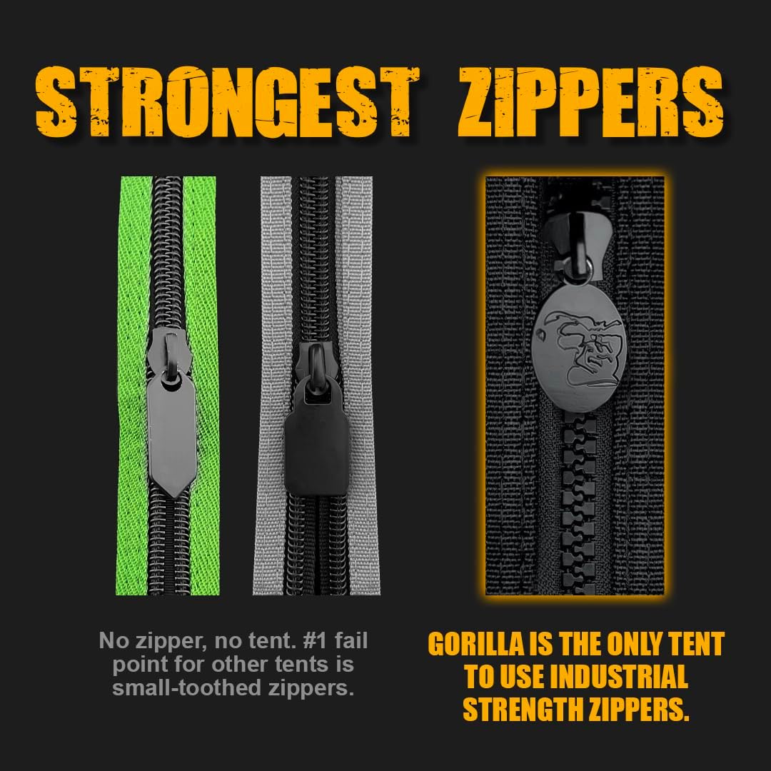 Gorilla Grow Tent Pro 4' x 4' x 6'11 to 7'11 w/Included Extension Kit - Tallest Premium Indoor Grow Tent, Thickest & Most Durable Gorilla Canvas, Strongest w/ 300lb Hang Capacity, Hydroponic Grow Box