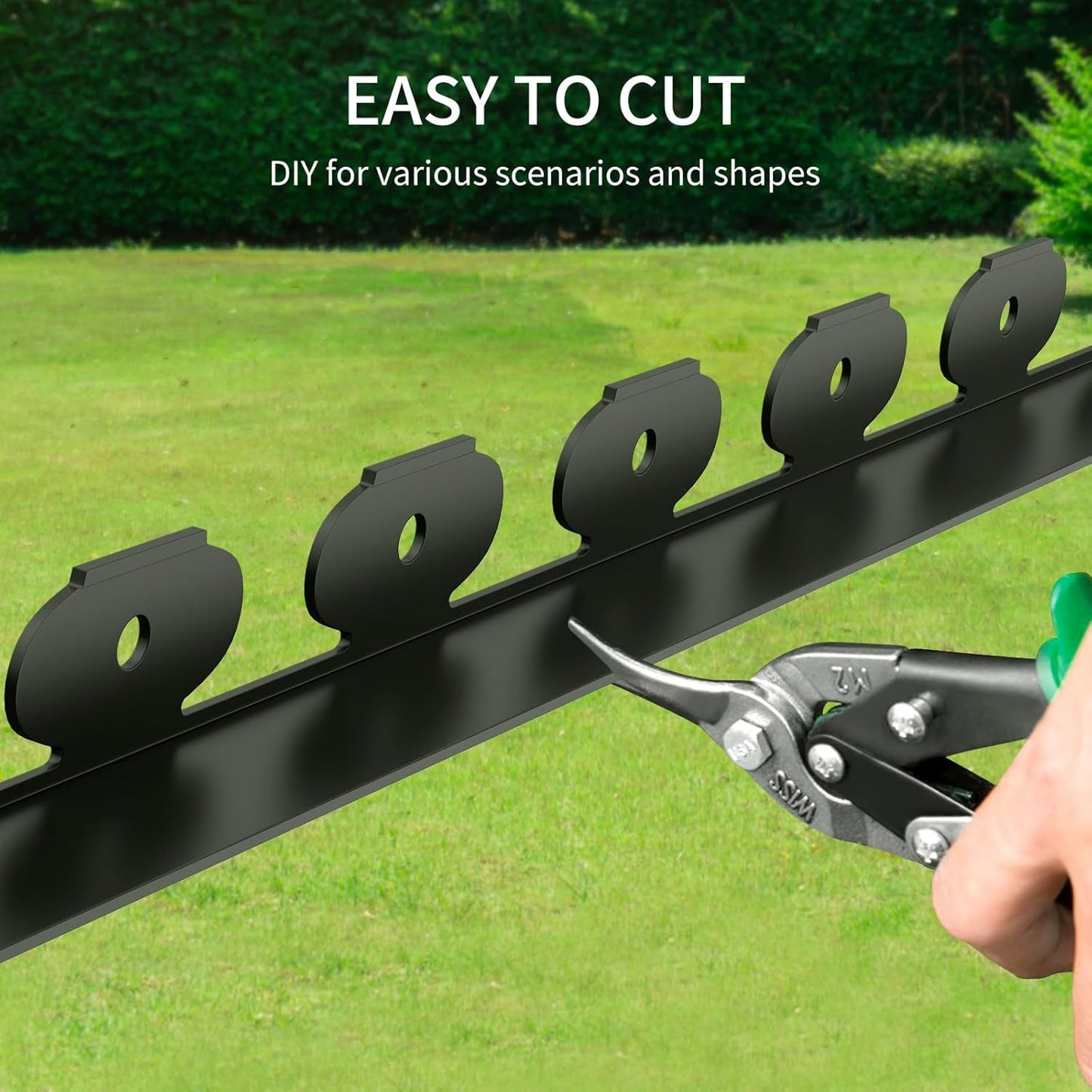 33FT Landscape Edging 2 in Tall with 45 Spikes, Garden Edging Border and 1 Hammer, Plastic Landscape Edging Border Lawn Edging for Landscaping, Flower Beds, Yard