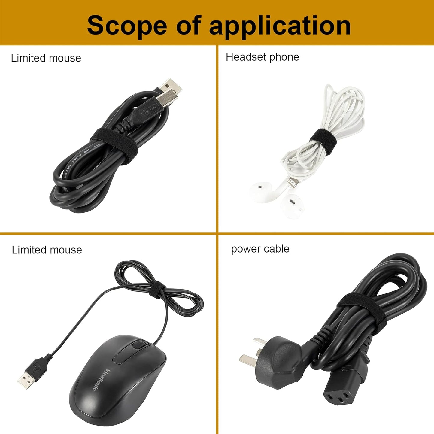 1/2 inch Reusable Fastening Tape Cable Ties Double-Sided Hook-and-Loop Cable Management Tape (Black 25 Yards)