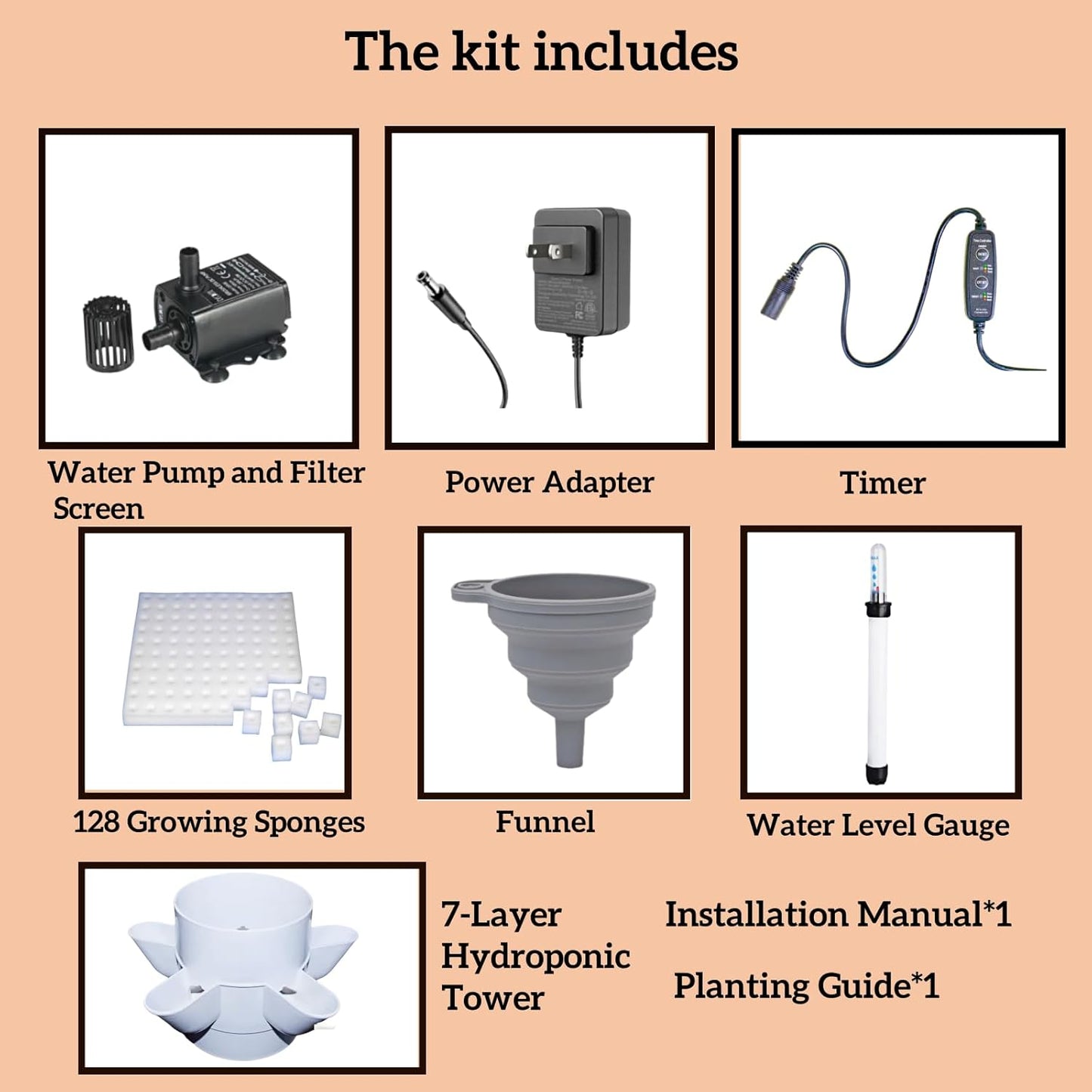 Hydroponic Growing System Kit – Indoor Vertical Hydroponic Garden Tower, 35 Planting Pods,Indoor Herb Garden,Lettuce Vegetables Hydroponic Growing Kit