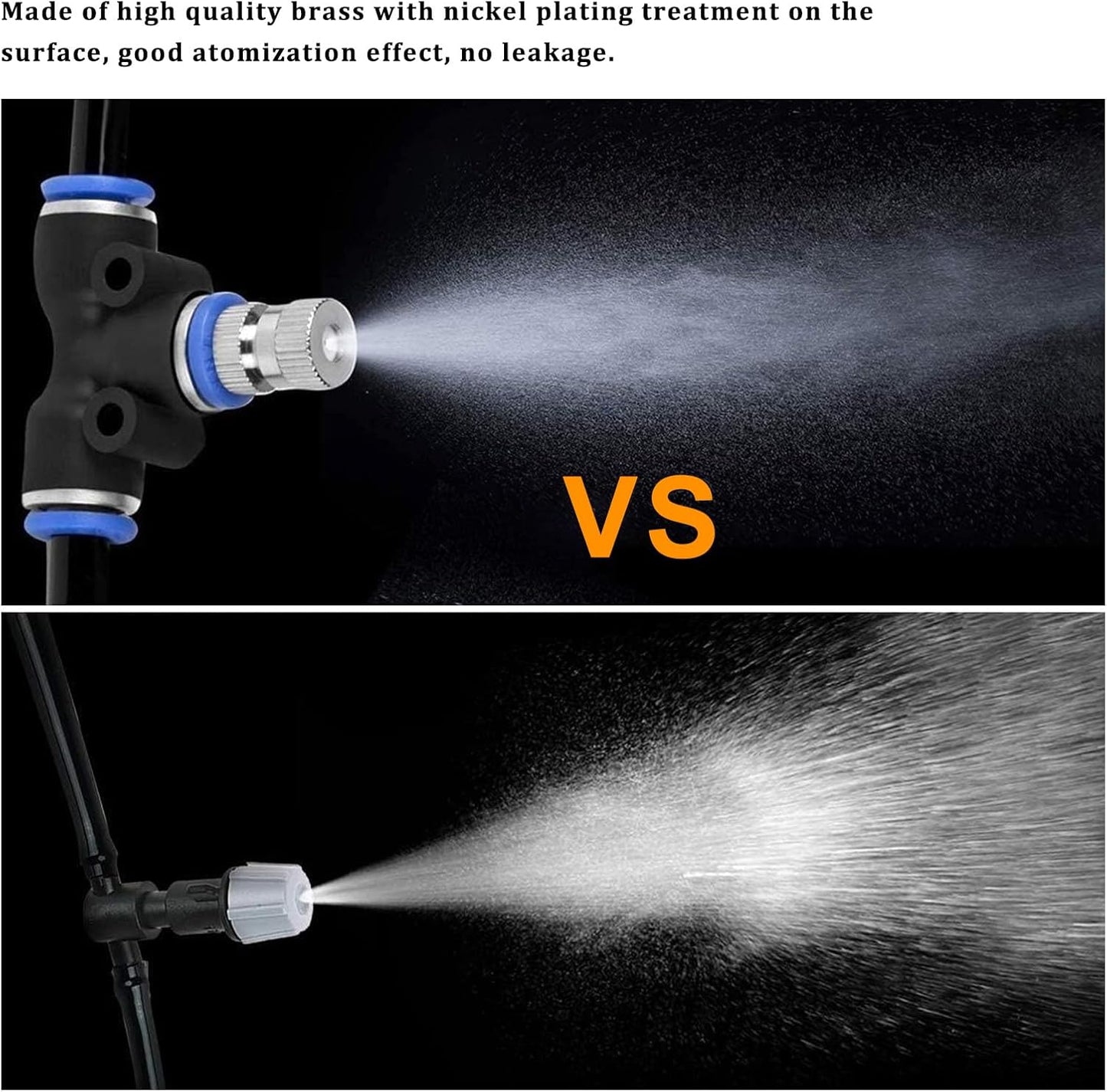 20pcs Brass Mister Nozzles, 6mm Misting Nozzles for Outdoor Cooling System, Landscaping, Air Humidification, Greenhouse Irrigation (without Filter, 0.006"/0.15mm Orifice)