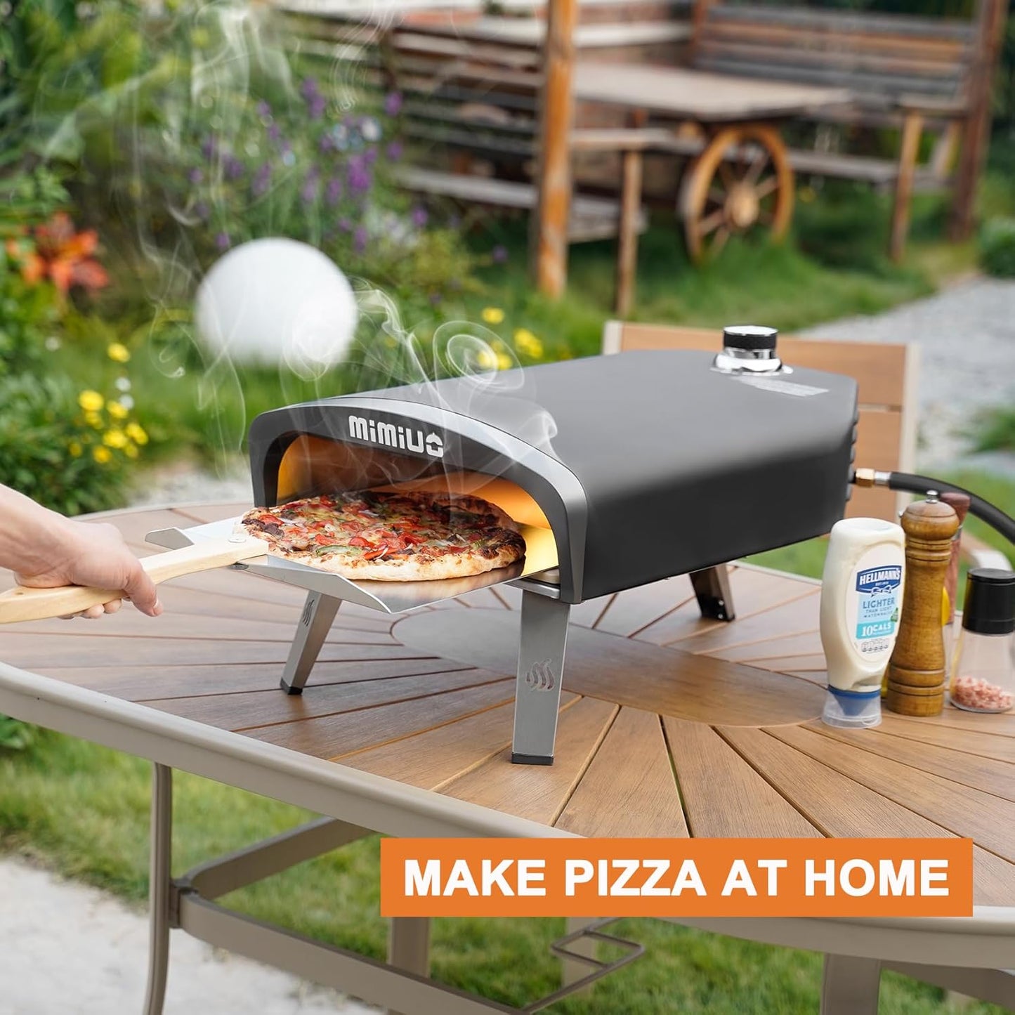 Gas Pizza Oven Outdoor - Portable Propane Pizza Ovens for Outside - Professional Pizza Stove with 13 inch Pizza Stone, Ideal for Any Outdoor Kitchen