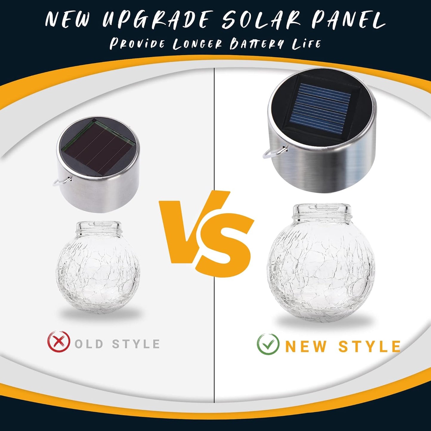 GIGALUMI 24 Pack Solar Outdoor Lights, Solar Hanging Lights for Christmas Decoration-Cracked Glass Solar Lights Outdoor Waterproof for Garden, Yard, Fence, Tree(Cold White)