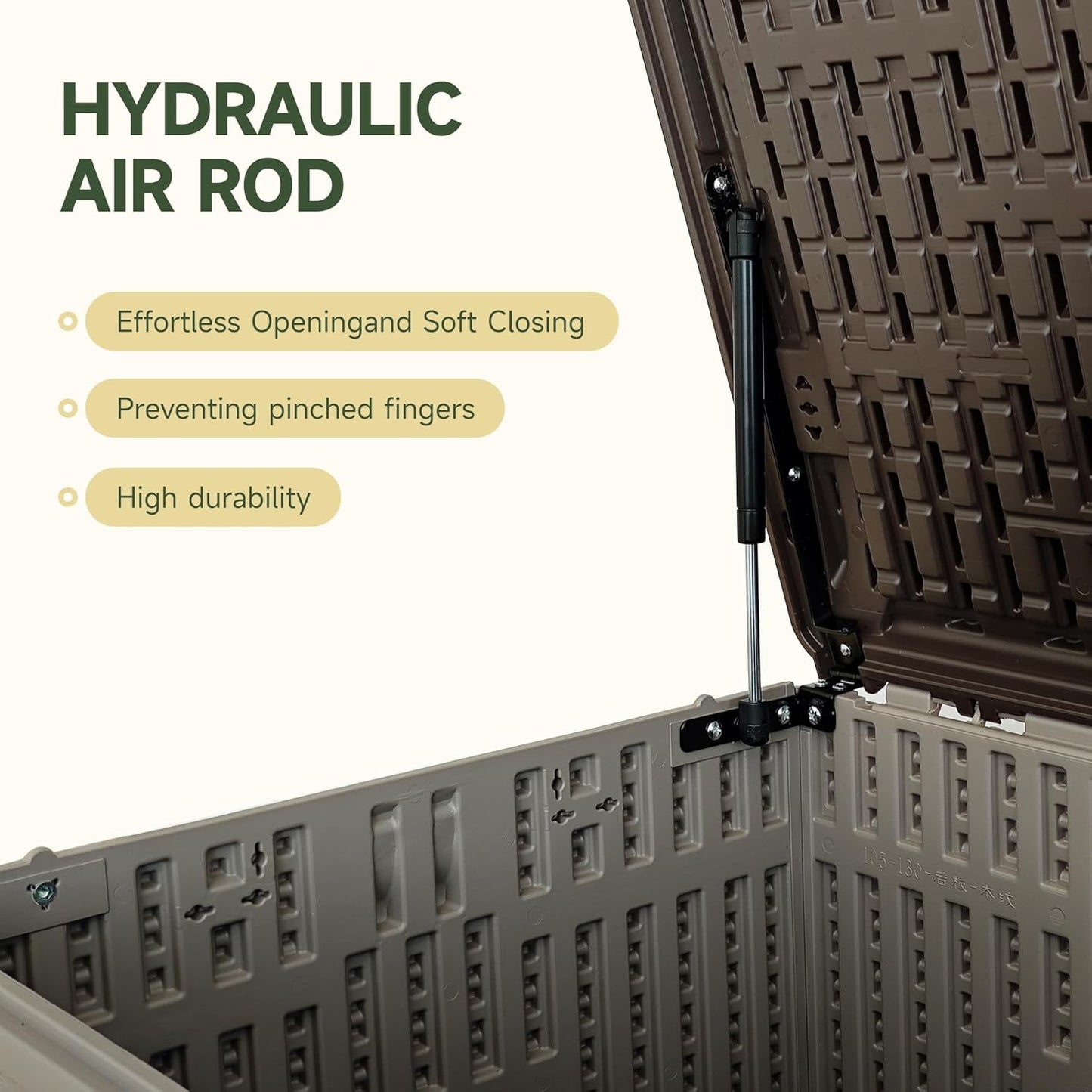 120 Gallon Deck Box, Double Layer Waterproof Resin Outdoor Indoor Storage Box, Lockable & UV Resistant Storage Bin for Patio Furniture, Garden Tools, Pool Accessories (Brown)