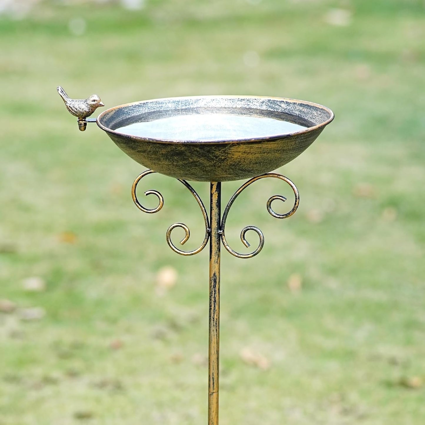 36" H Bird Bath for Outside,Metal Bird Bath,Bird Feeder with Metal Stake Garden Decor
