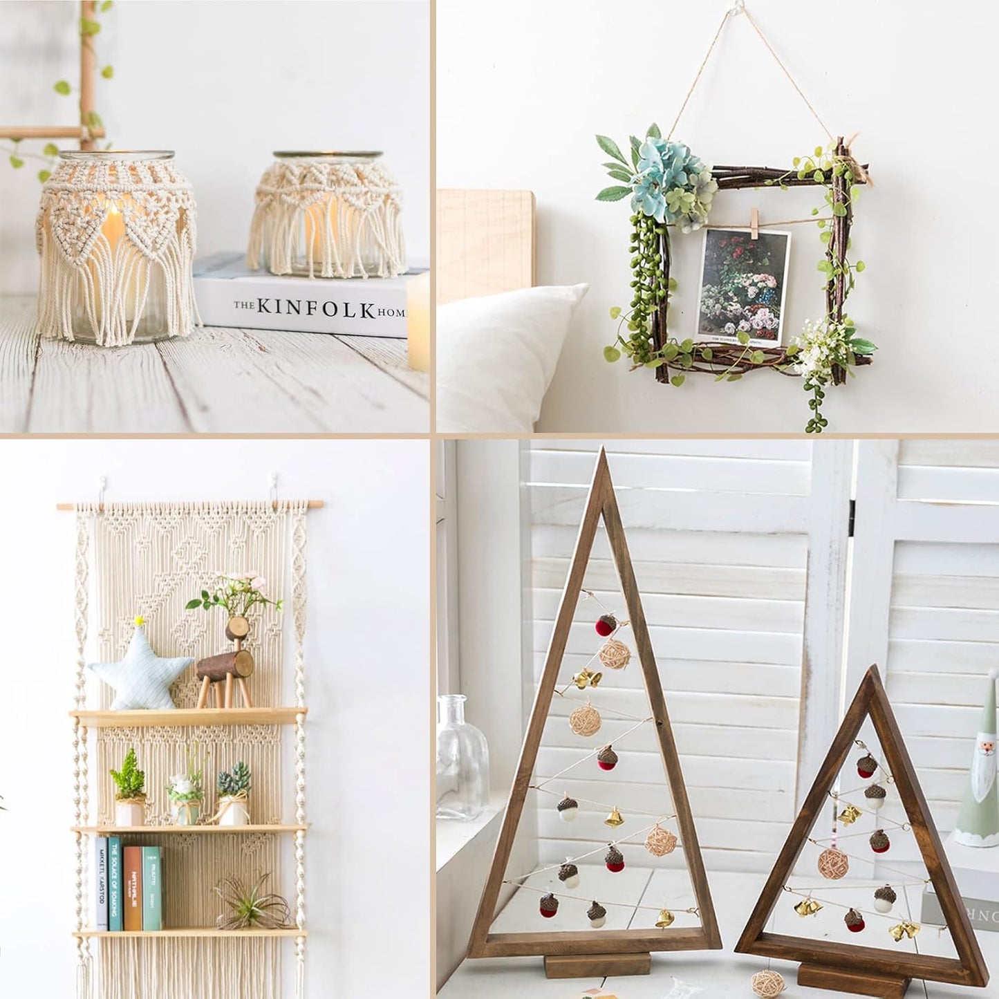 Anvin 984 Feet Cotton Twine Natural Jute Twine Packing Twines Bakers Twine Beige Twine Wrapping Butchers Baking Arts and Crafts Gardening(Pack of 3, 10 Ply 2mm Thick)