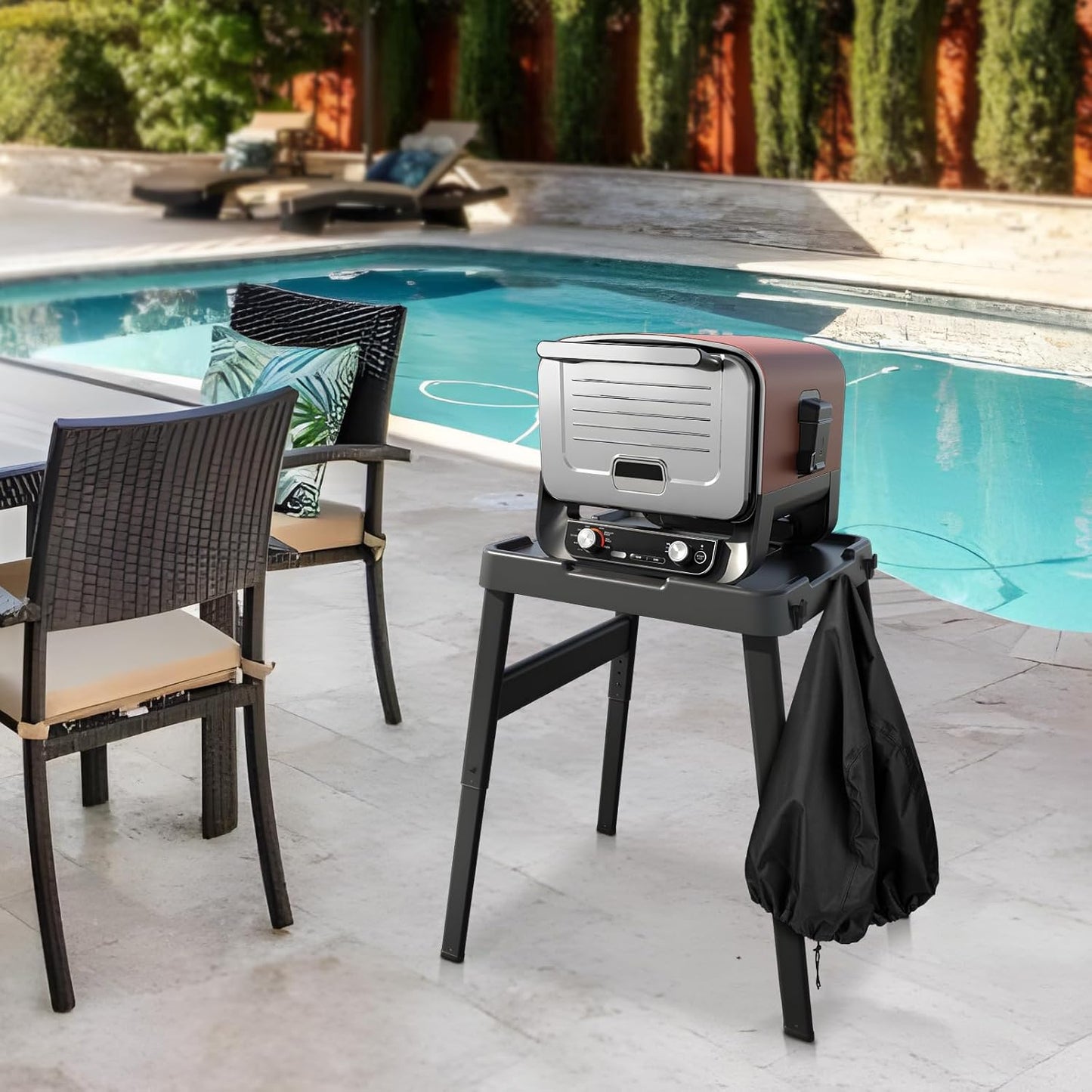 Unicook Outdoor Pizza Oven Cover Compatible with Ninja Woodfire Pizza Oven OO100 Series, Heavy Duty Waterproof Fade Resistant Dust Protector for Portable Tabletop Small BBQ Grills