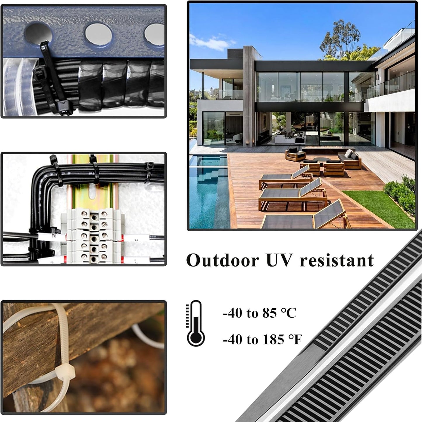 4 Inch White Cable Tie Zip Ties Nylon Zip Ties Plastic Ties 100Pcs