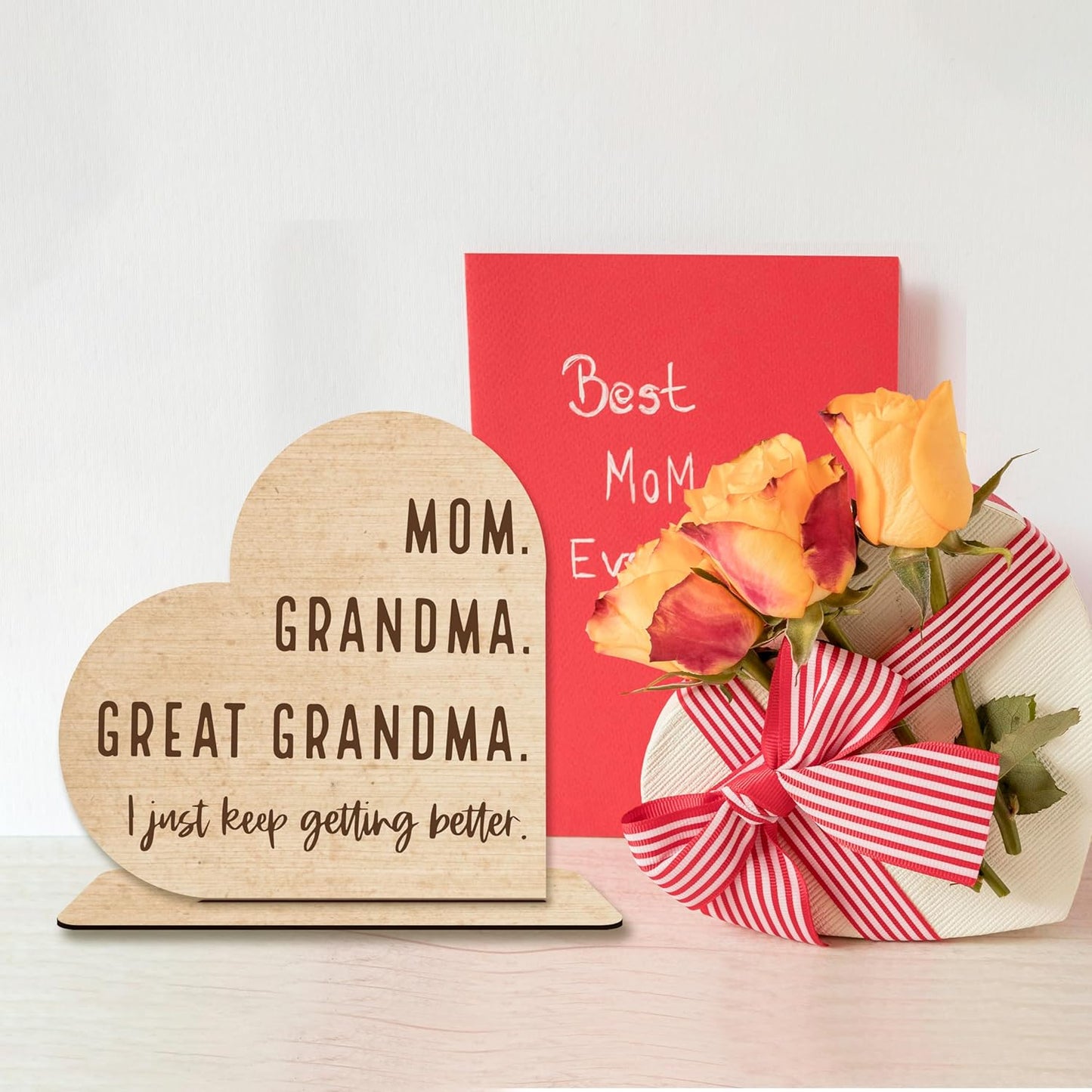 Mom Gifts,Mom Grandma Great Grandma,Wooden Plaque Decor For Home,Mom Birthday Gifts.(053)