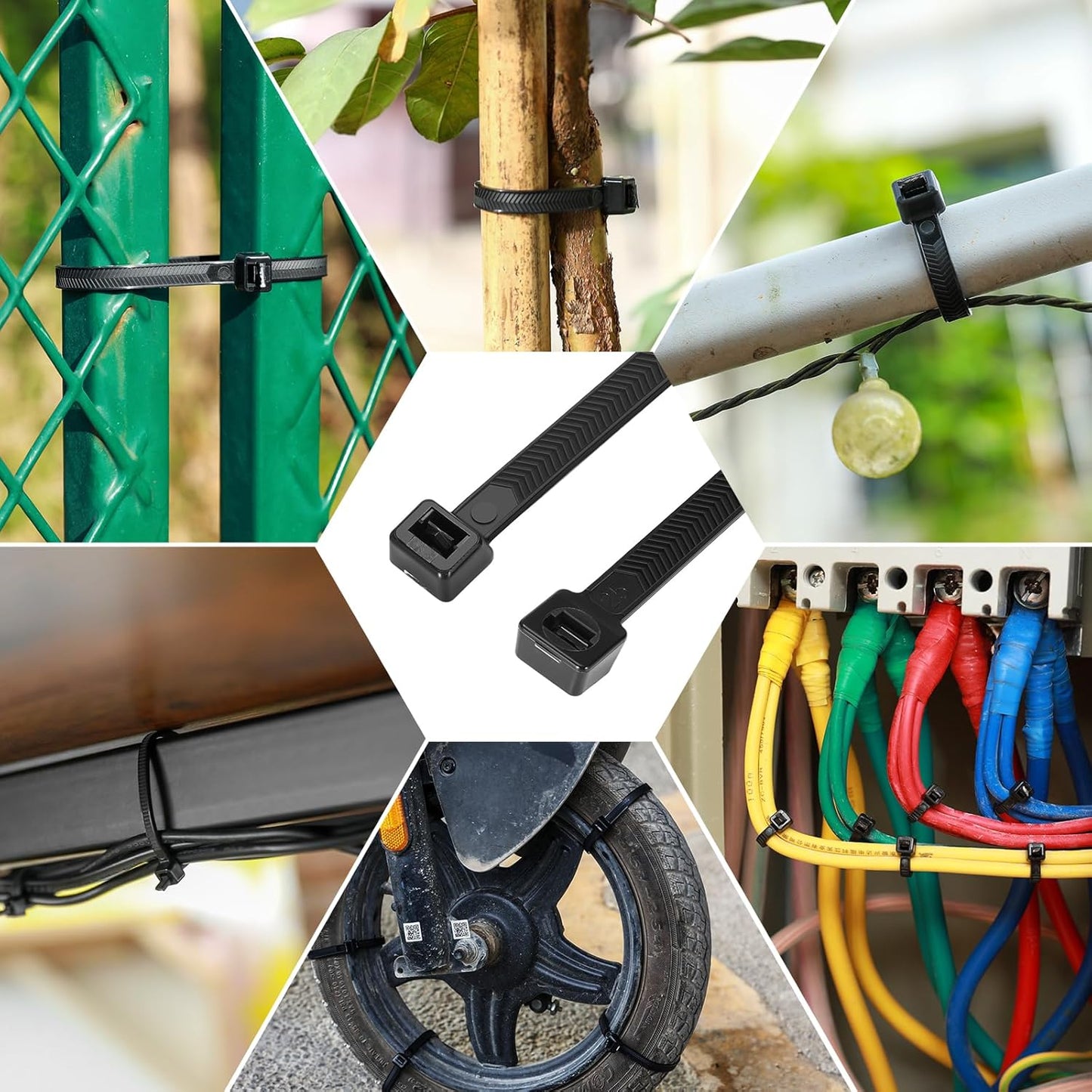 12 Inch V-Shaped Zip Ties Double Sided Toothed,250 LBS Tensile Strength Heavy Duty Cable Wire Ties With Self-Locking Adjustable More Durable Nylon Tie Wraps for Indoor Outdoor(50 Pack)