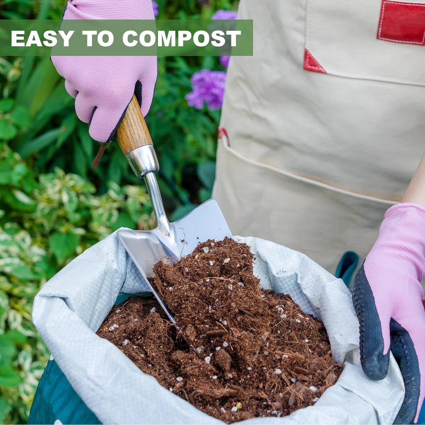 Haliaeetus Garden Trowel, Bend-Proof Stainless Steel Hand Trowel, Trowel Garden Tool with Comfortable Grip Wood Handle, Large Shovel Head Gardening Trowel for Potting up Plants and Digging in Plants