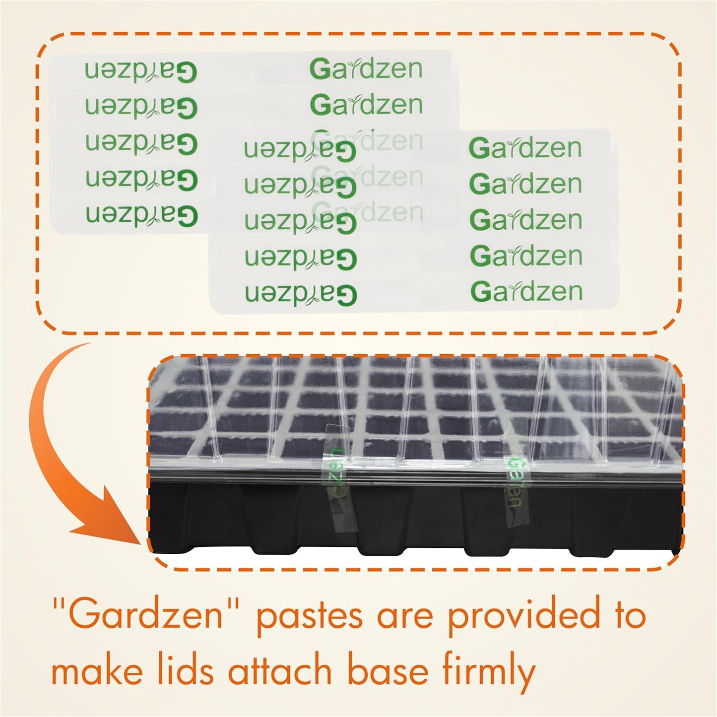 Gardzen 5-Set Seed Starter Tray Kits, Durable Plant Germination Trays with Humidity Vented Domes and Bases, Ideal for Seed Starting, Indoor Gardening, and Greenhouse (Total 200 Cells)